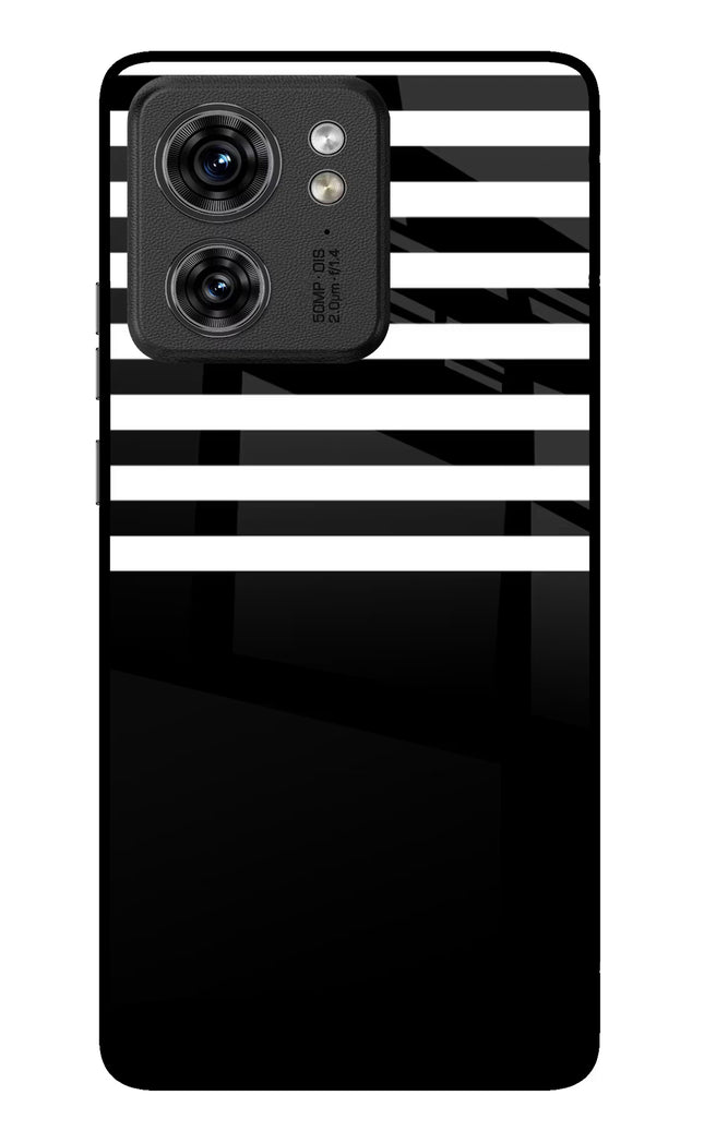 Black and White Print Moto Edge 40 Glass Case