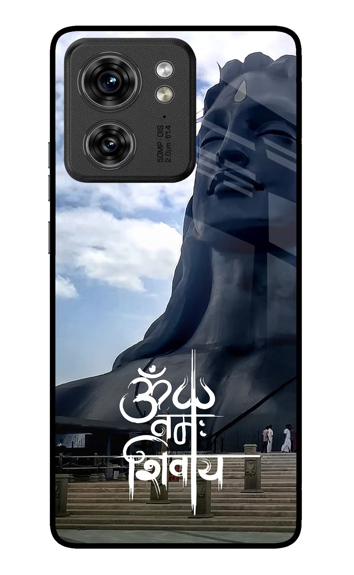 Om Namah Shivay Moto Edge 40 Glass Case Back Cover by Casekaro