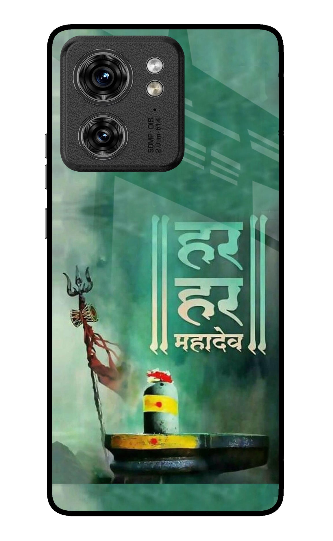 Har Har Mahadev Shivling Moto Edge 40 Glass Case