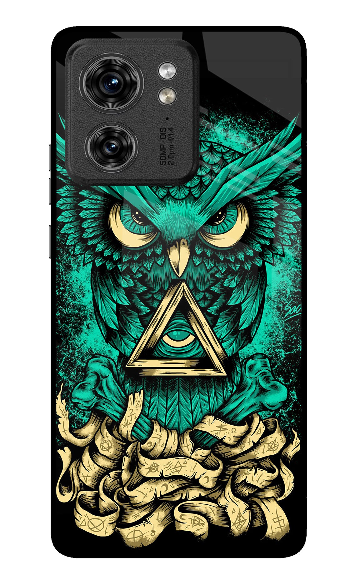 Green Owl Moto Edge 40 Glass Case