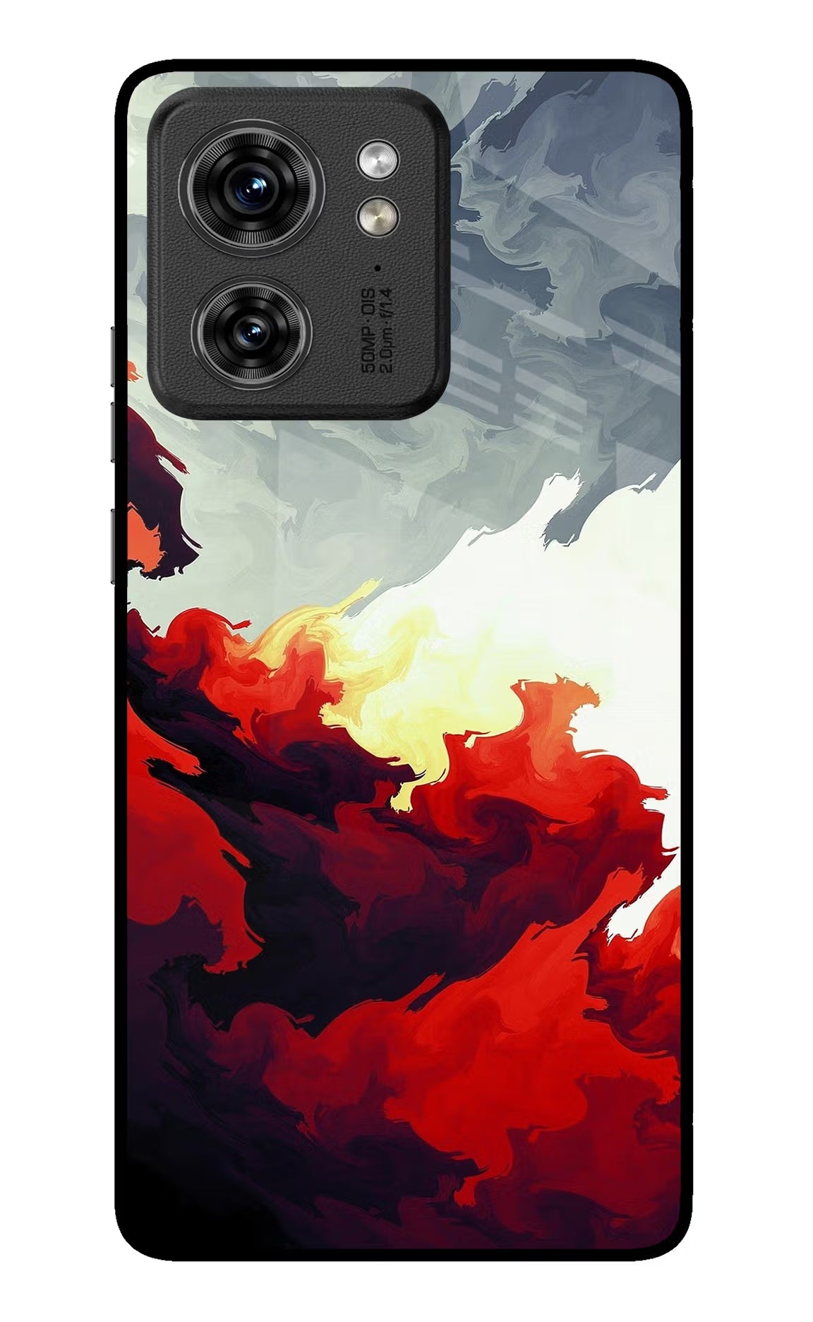 Fire Cloud Moto Edge 40 Glass Case Back Cover by Casekaro