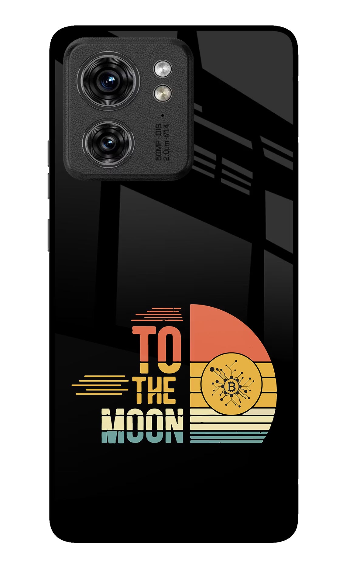 To the Moon Moto Edge 40 Glass Case Back Cover by Casekaro