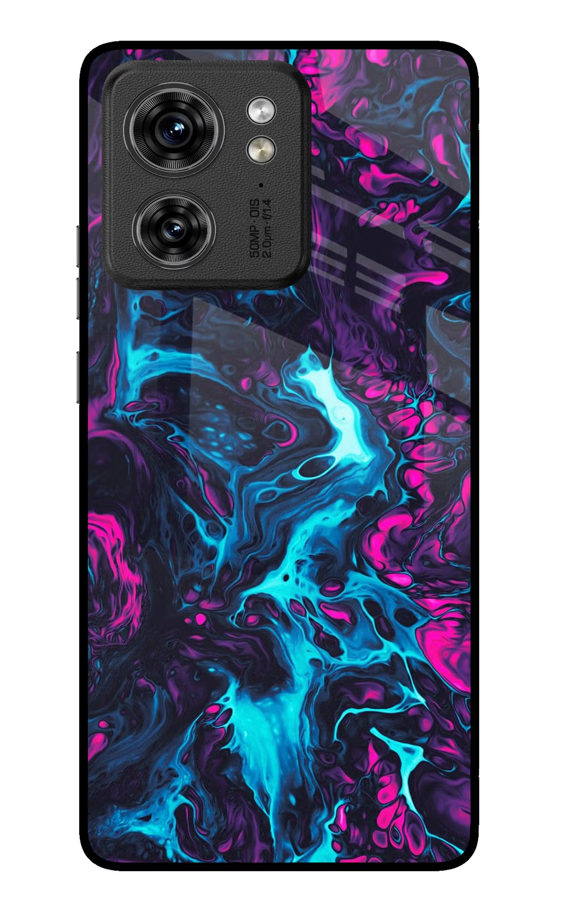 Abstract Moto Edge 40 Glass Case Back Cover by Casekaro