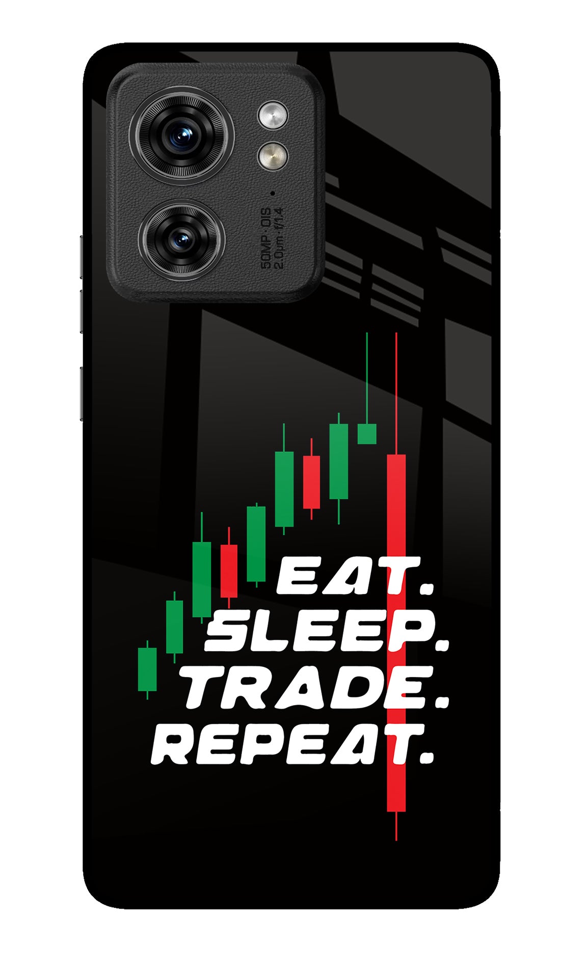 Eat Sleep Trade Repeat Moto Edge 40 Glass Case