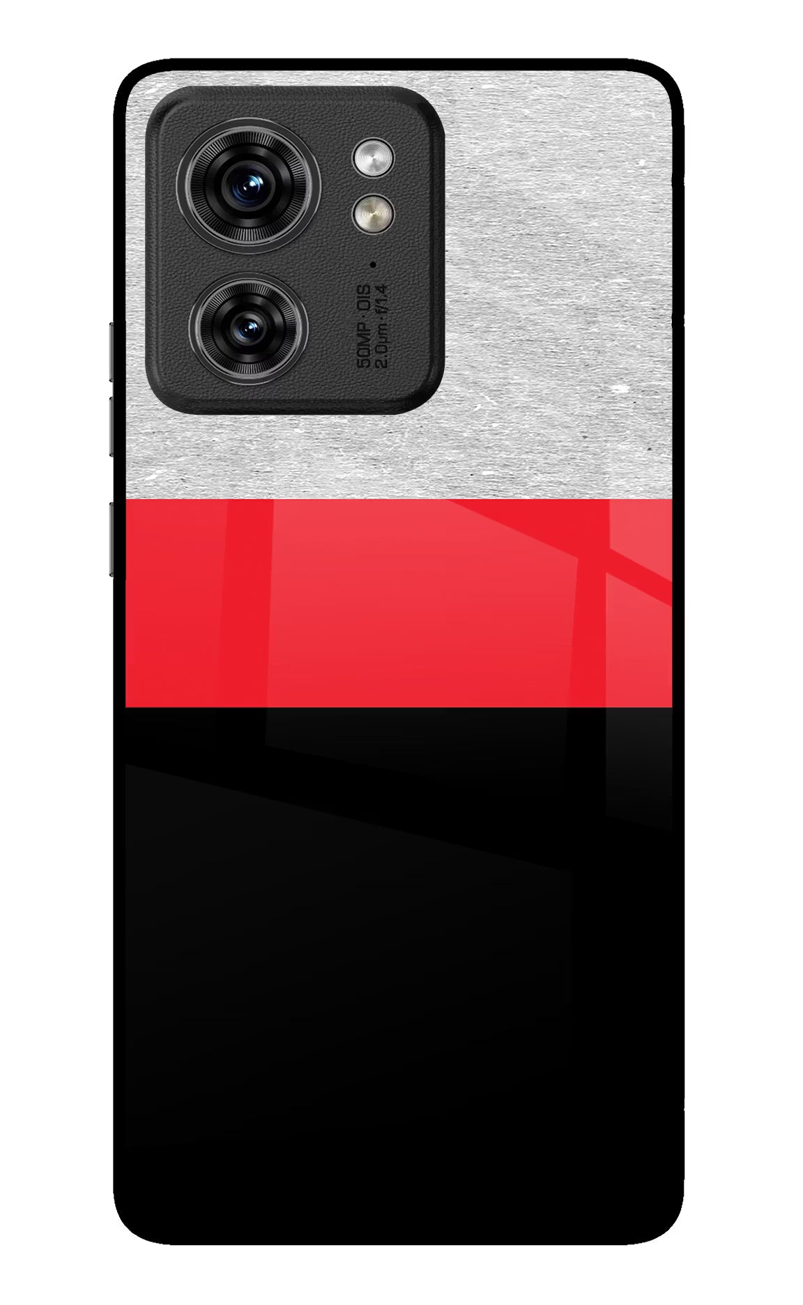 Tri Color Pattern Moto Edge 40 Glass Case