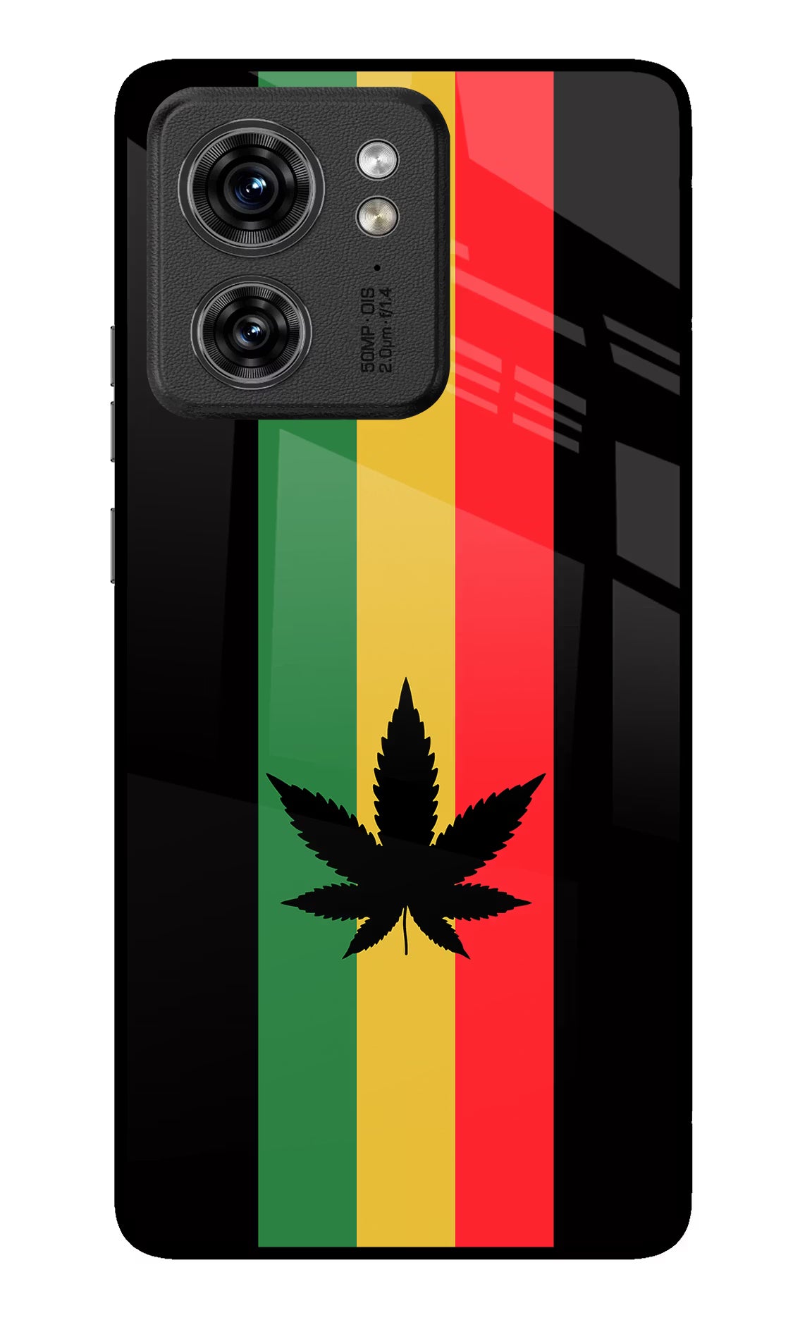 Weed Flag Moto Edge 40 Glass Case Back Cover by Casekaro