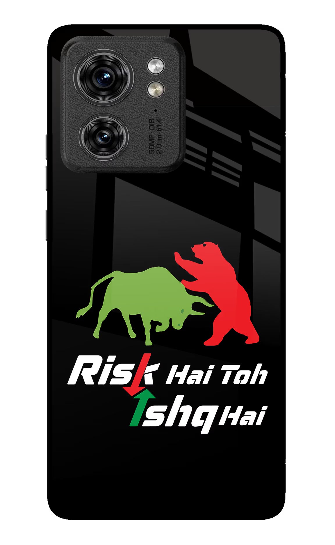 Risk Hai Toh Ishq Hai Moto Edge 40 Glass Case Back Cover by Casekaro