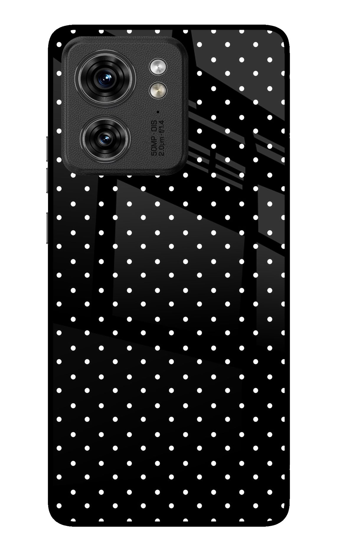 White Dots Moto Edge 40 Glass Case