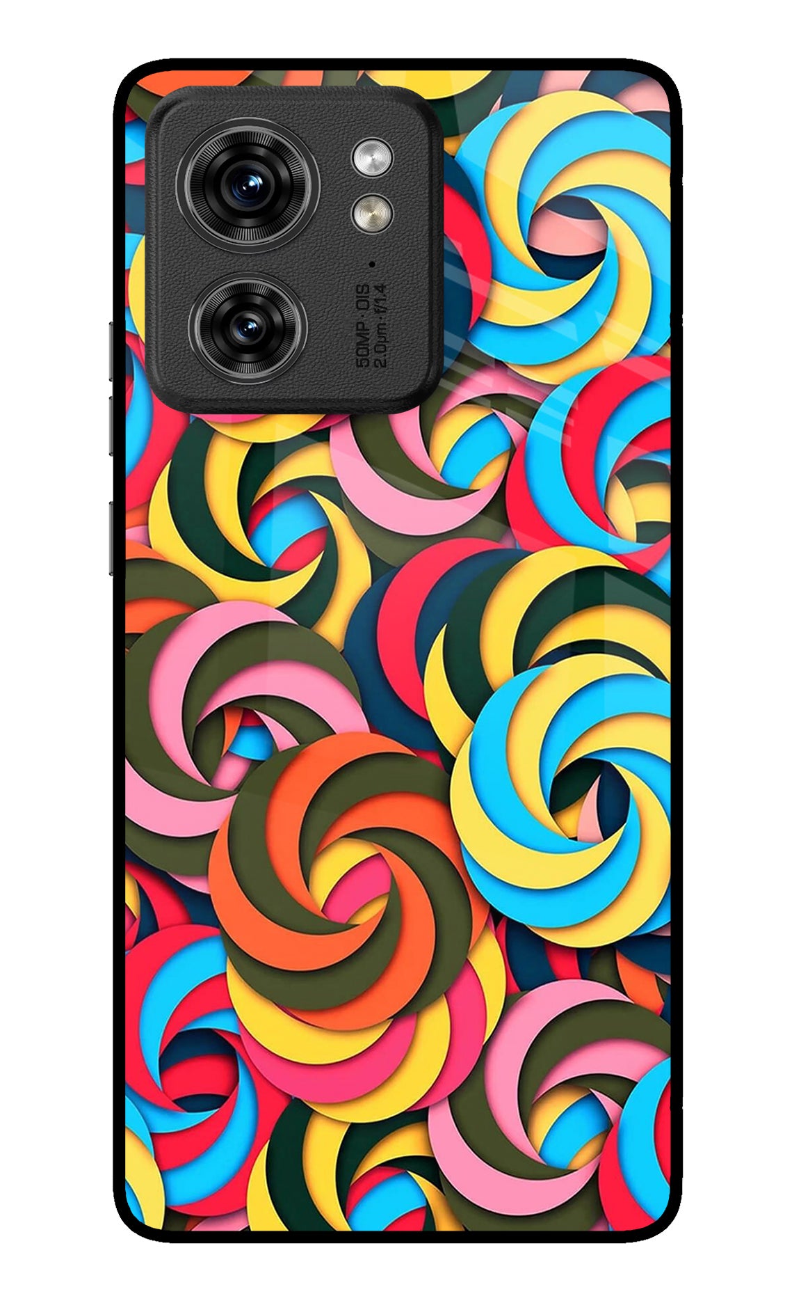 Spiral Pattern Moto Edge 40 Glass Case