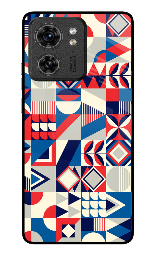 Colorful Pattern Moto Edge 40 Glass Case