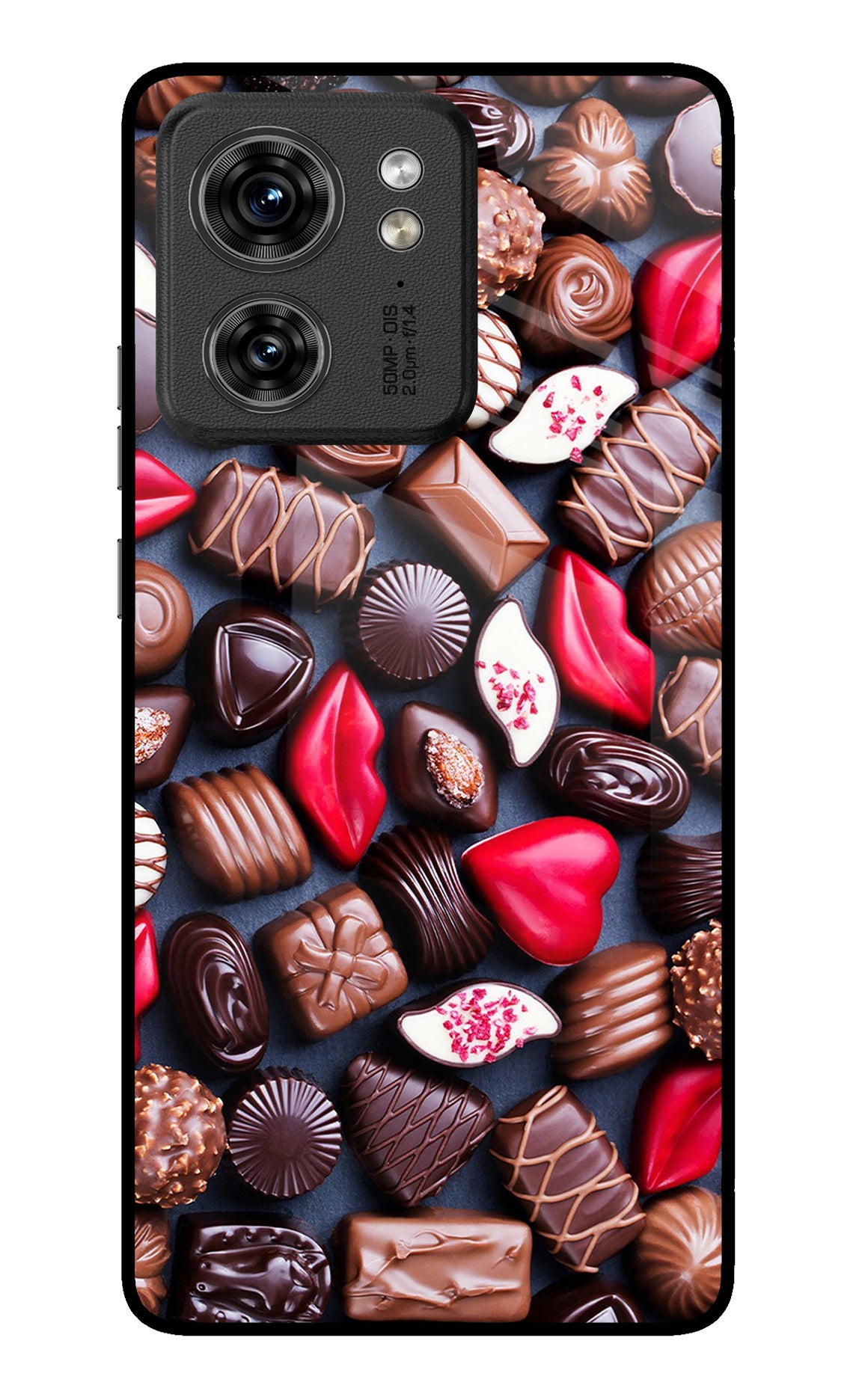 Chocolates Moto Edge 40 Glass Case