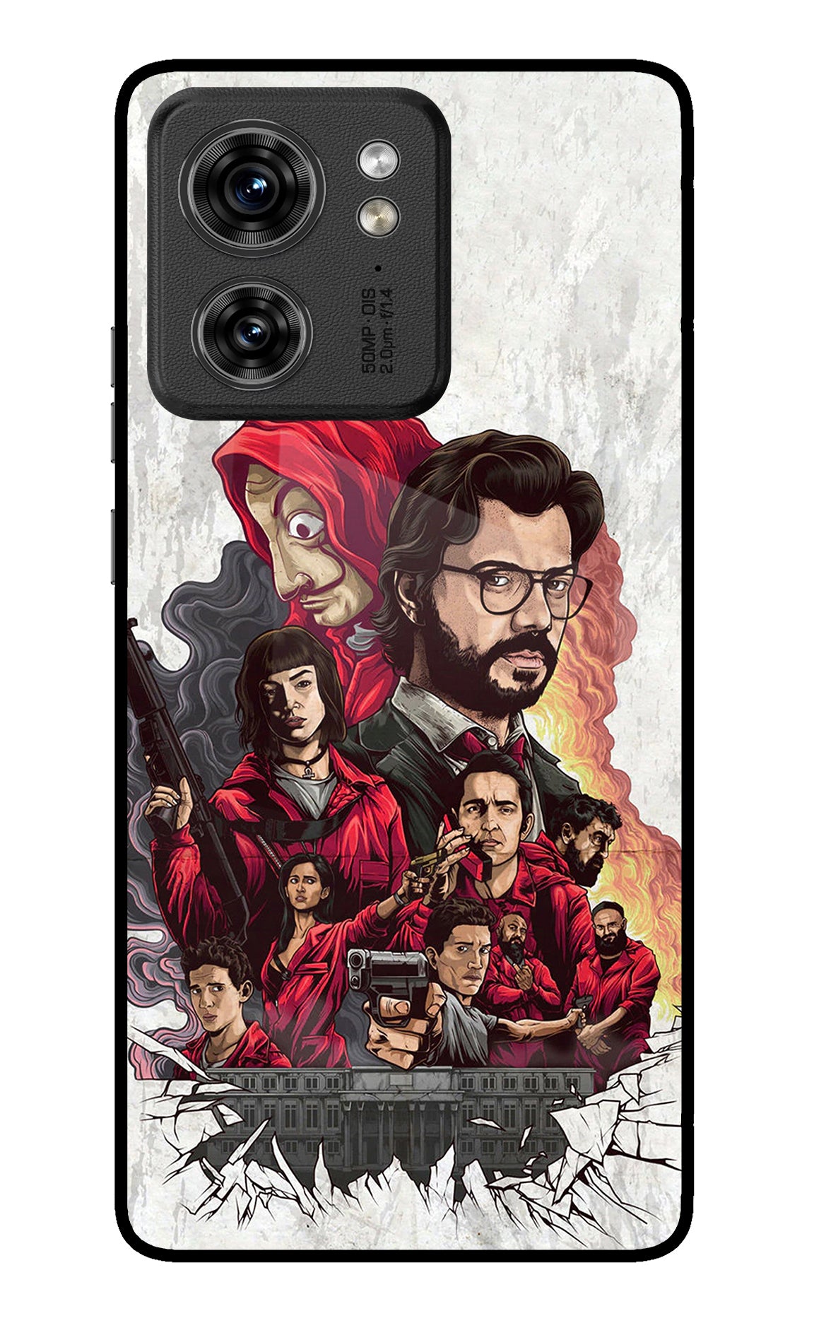 Money Heist Artwork Moto Edge 40 Glass Case