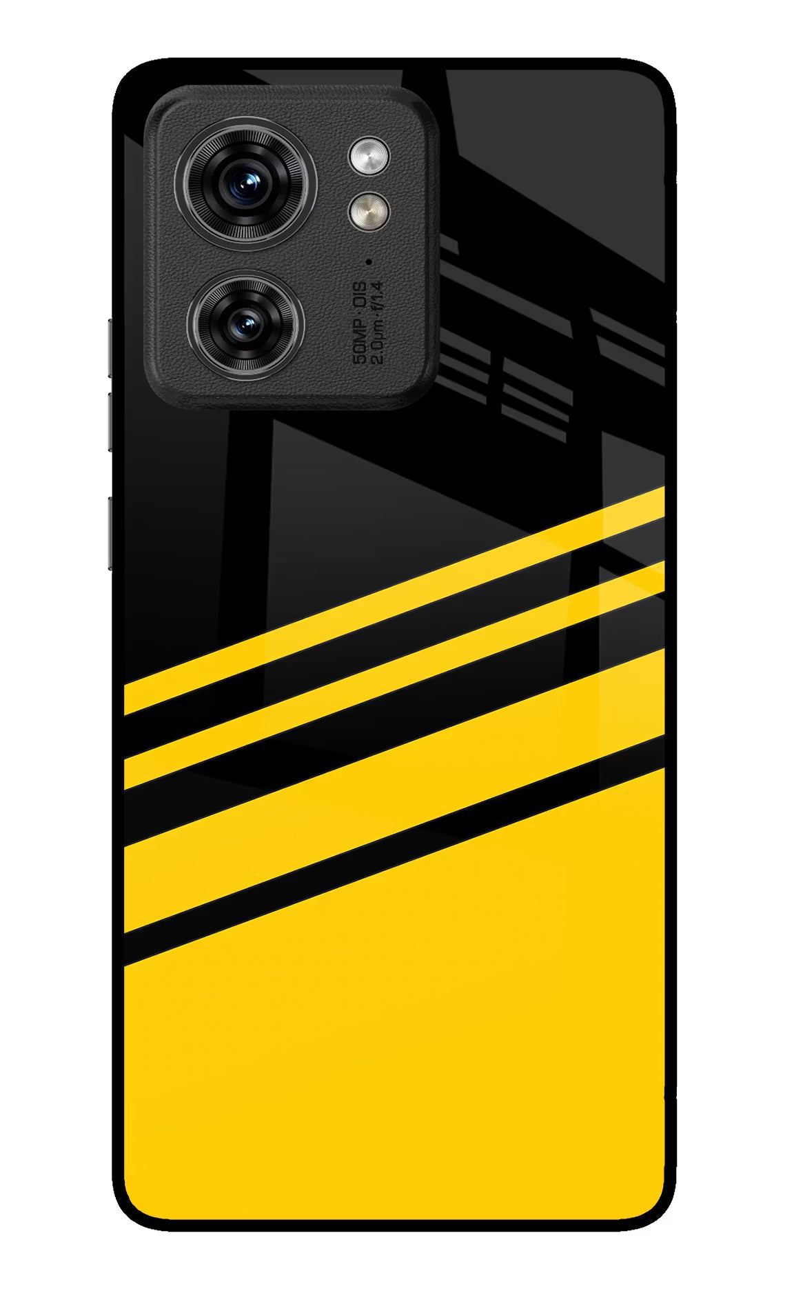Yellow Shades Moto Edge 40 Glass Case Back Cover by Casekaro