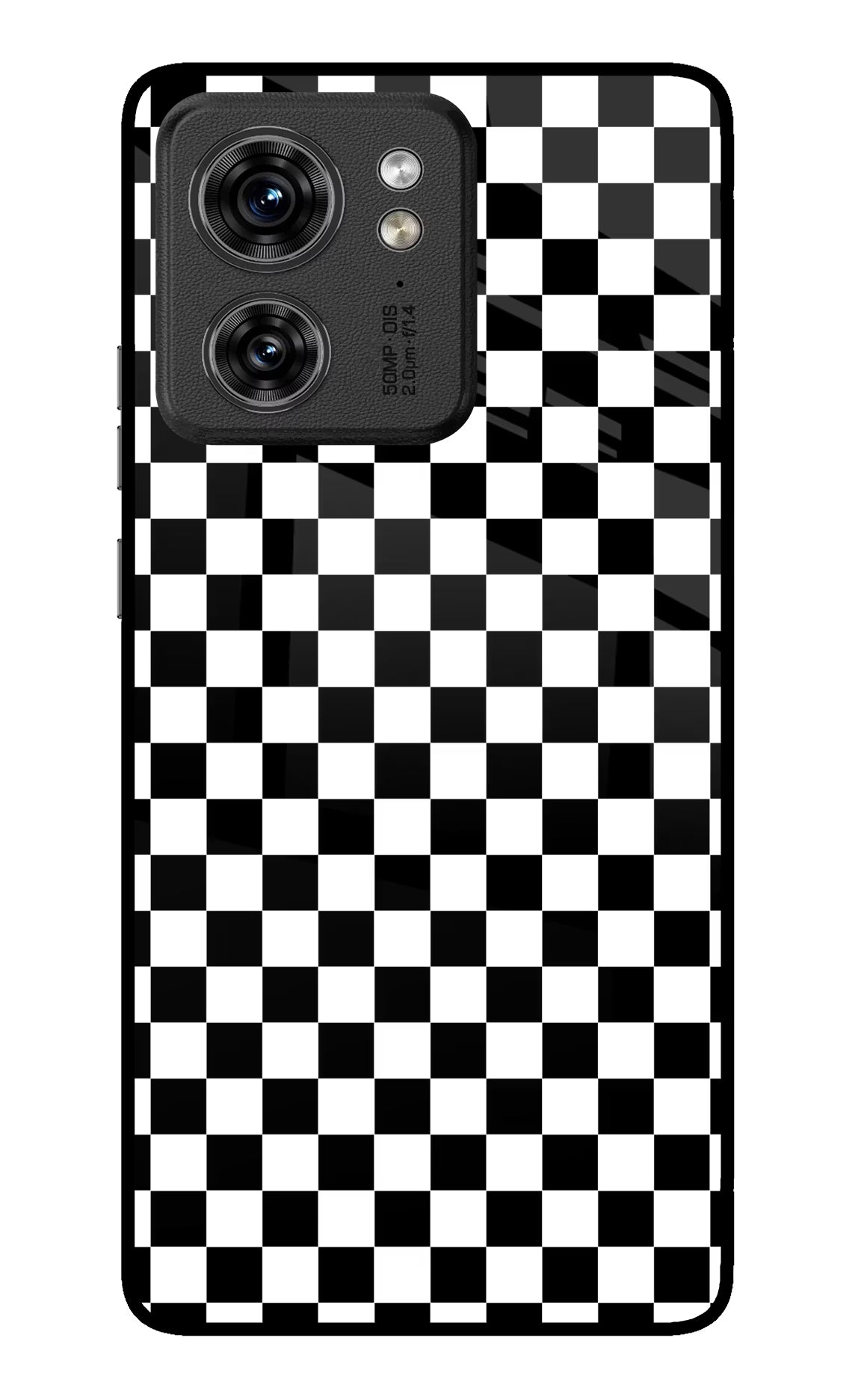 Chess Board Moto Edge 40 Glass Case Back Cover by Casekaro