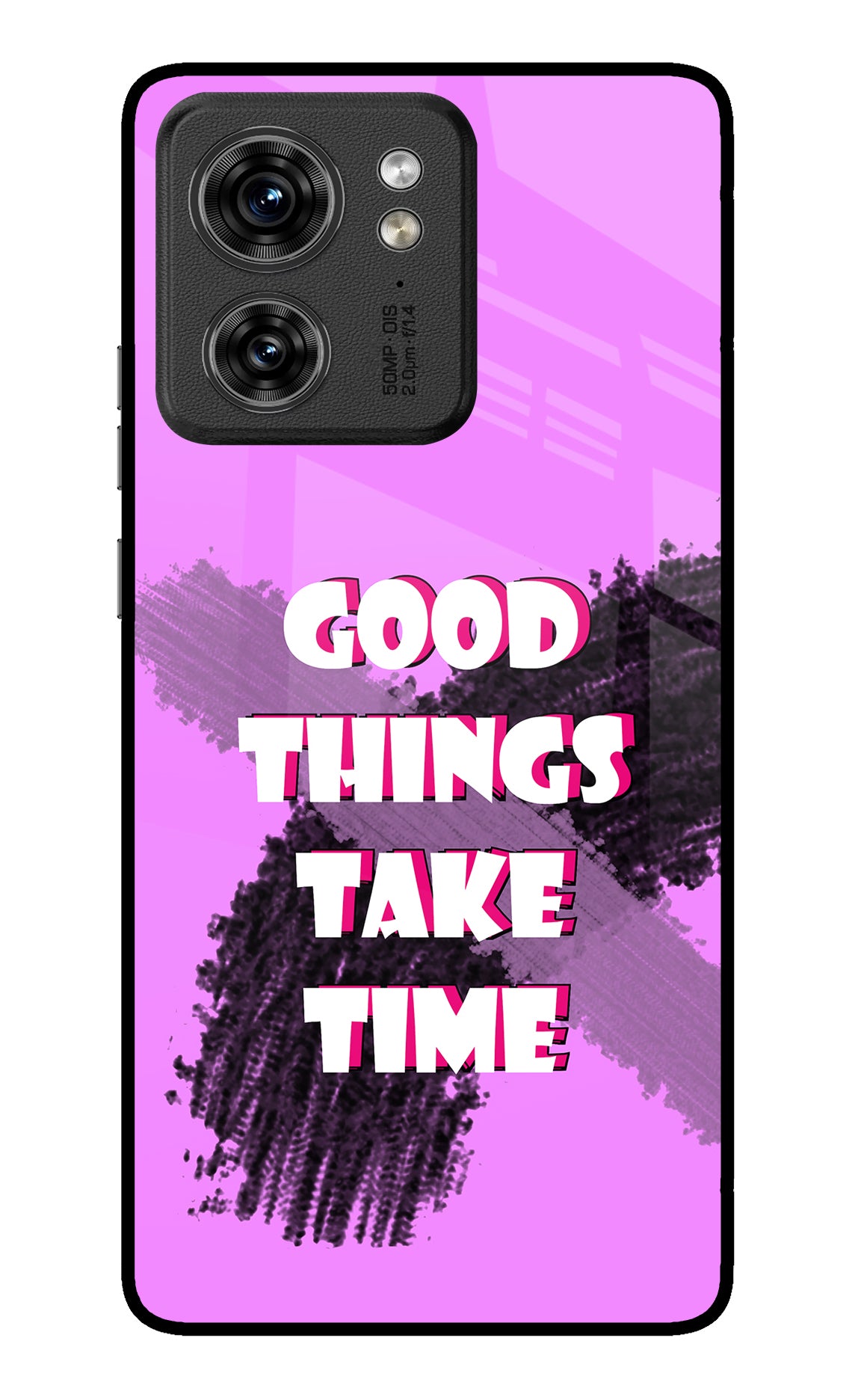 Good Things Take Time Moto Edge 40 Glass Case