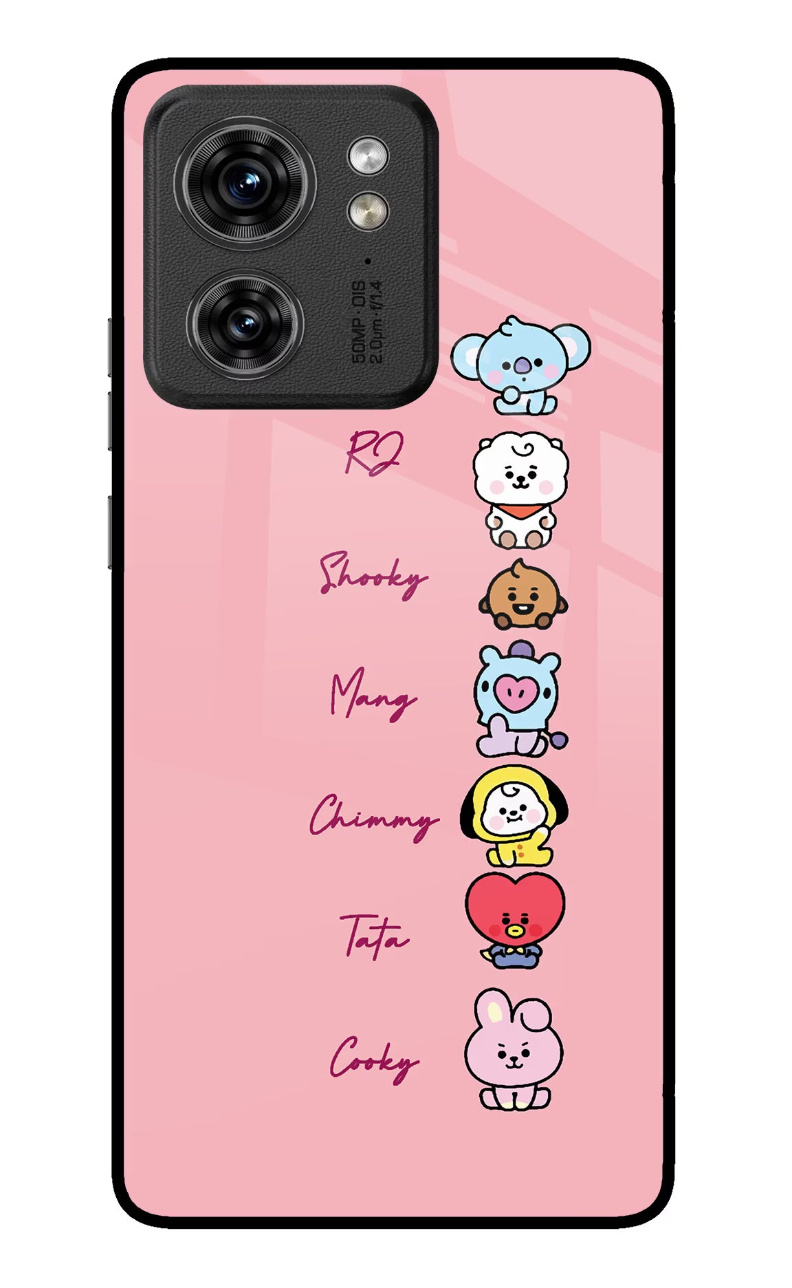 BTS names Moto Edge 40 Glass Case Back Cover by Casekaro