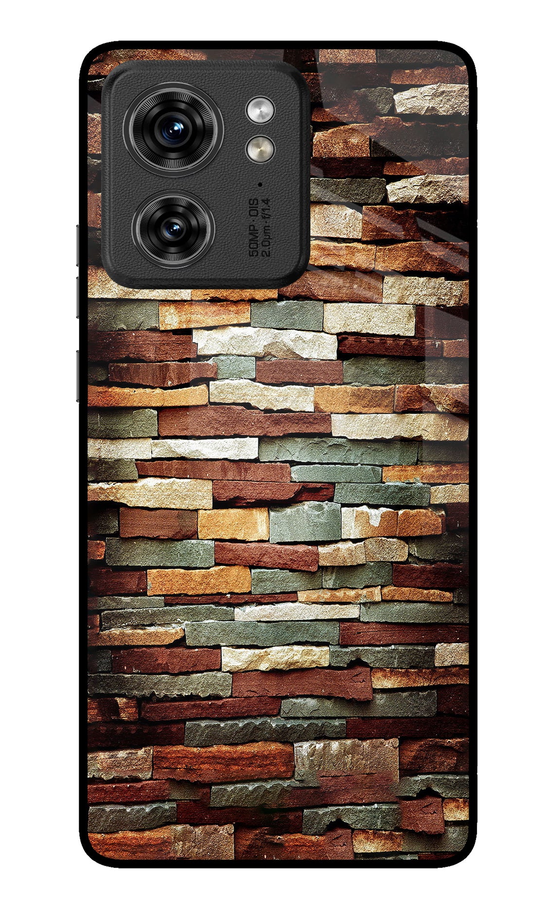 Bricks Pattern Moto Edge 40 Glass Case