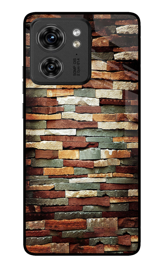 Bricks Pattern Moto Edge 40 Glass Case