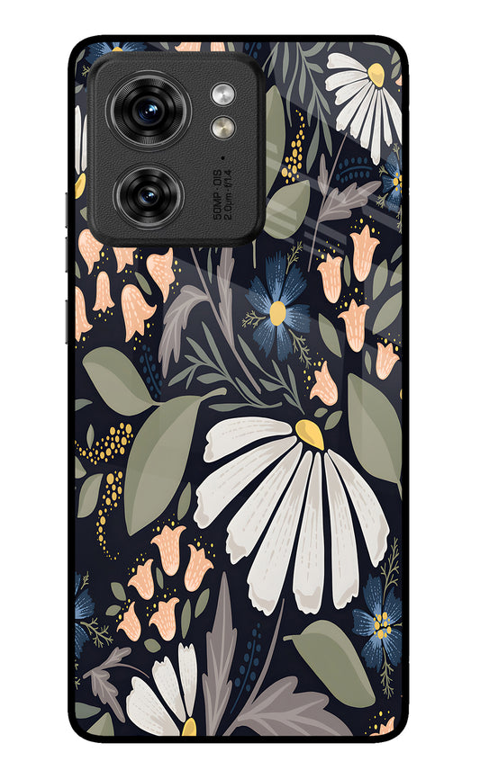 Flowers Art Moto Edge 40 Glass Case