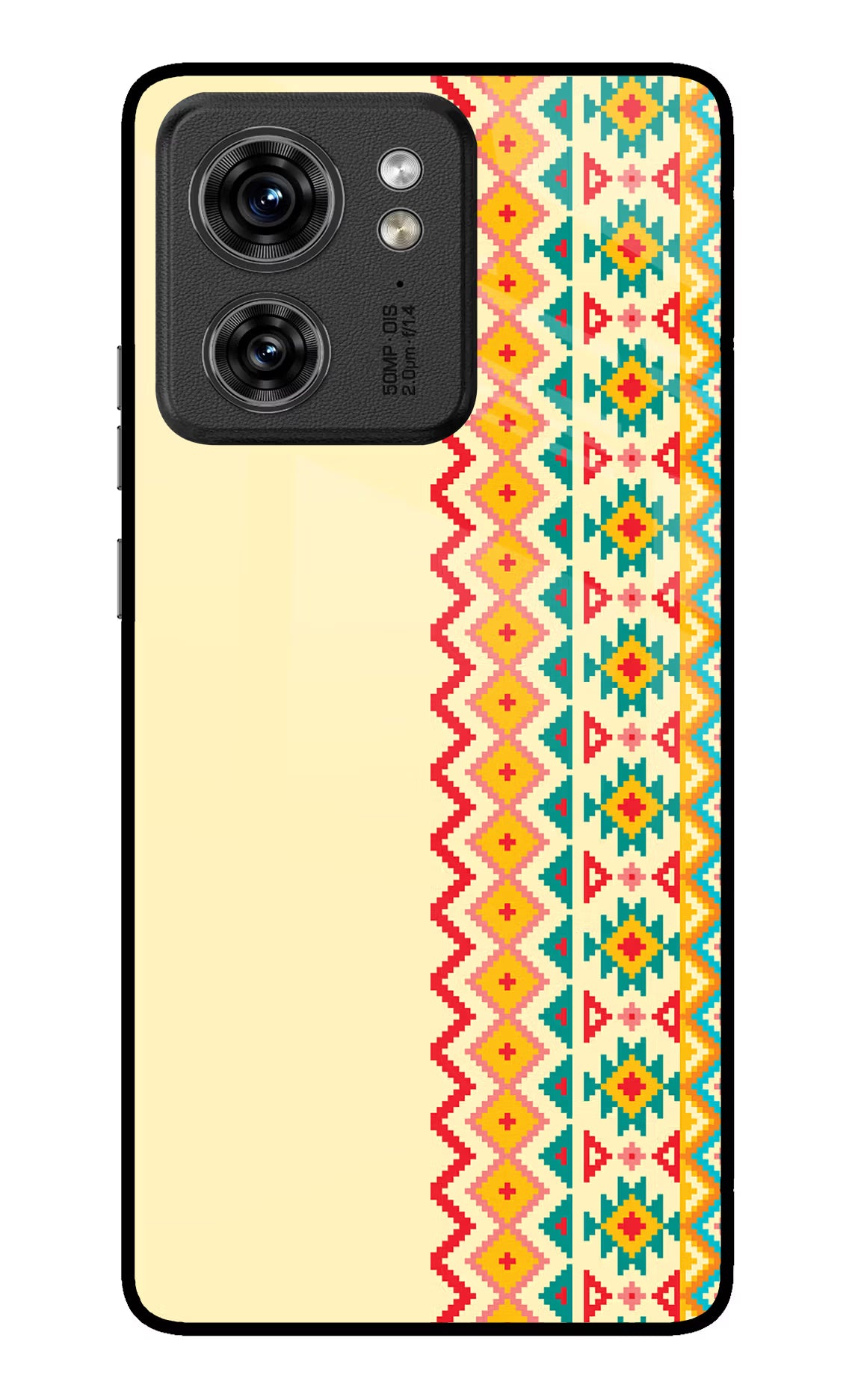 Ethnic Seamless Moto Edge 40 Glass Case Back Cover by Casekaro