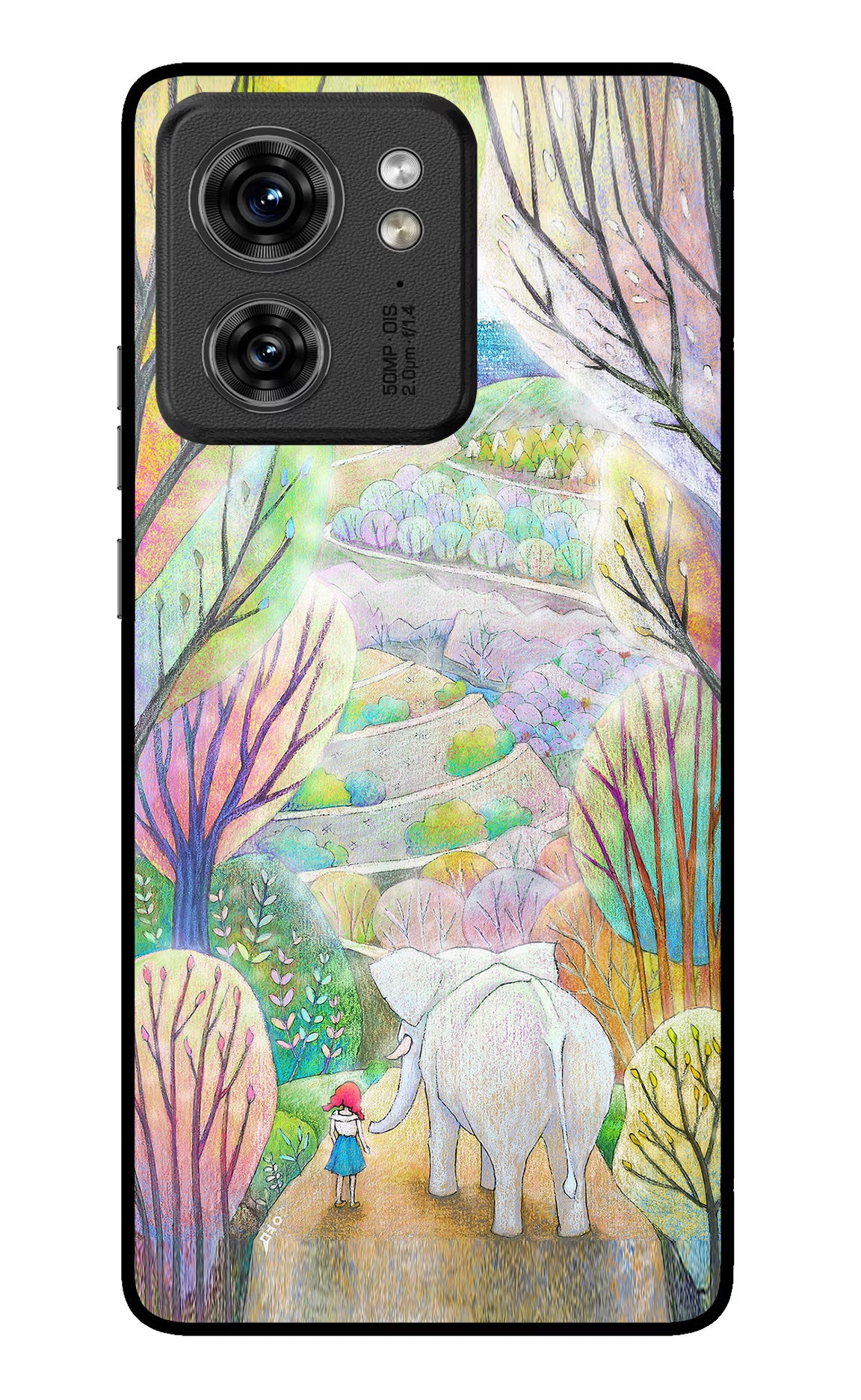 Nature Painting Moto Edge 40 Glass Case Back Cover by Casekaro