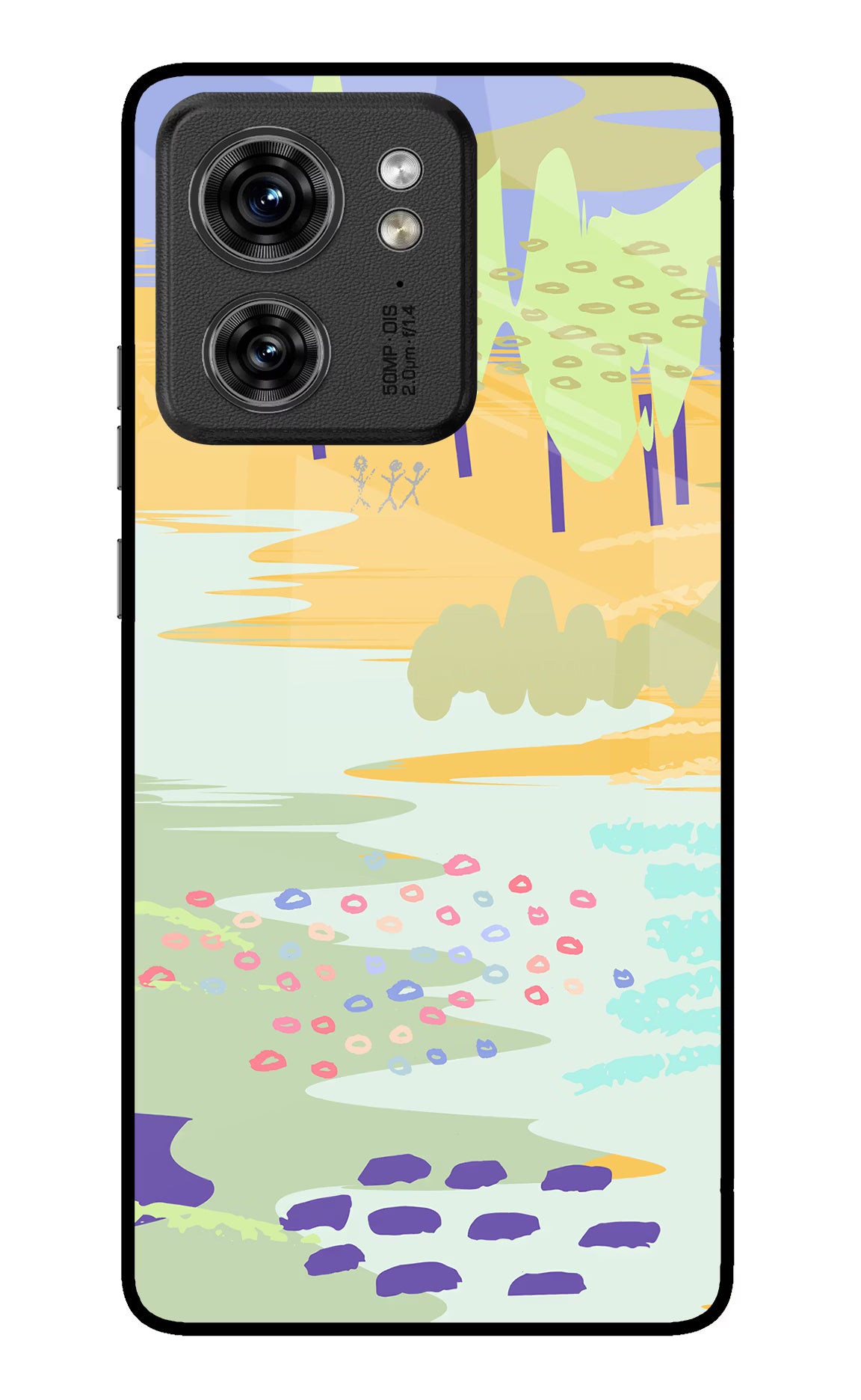 Scenery Moto Edge 40 Glass Case Back Cover by Casekaro