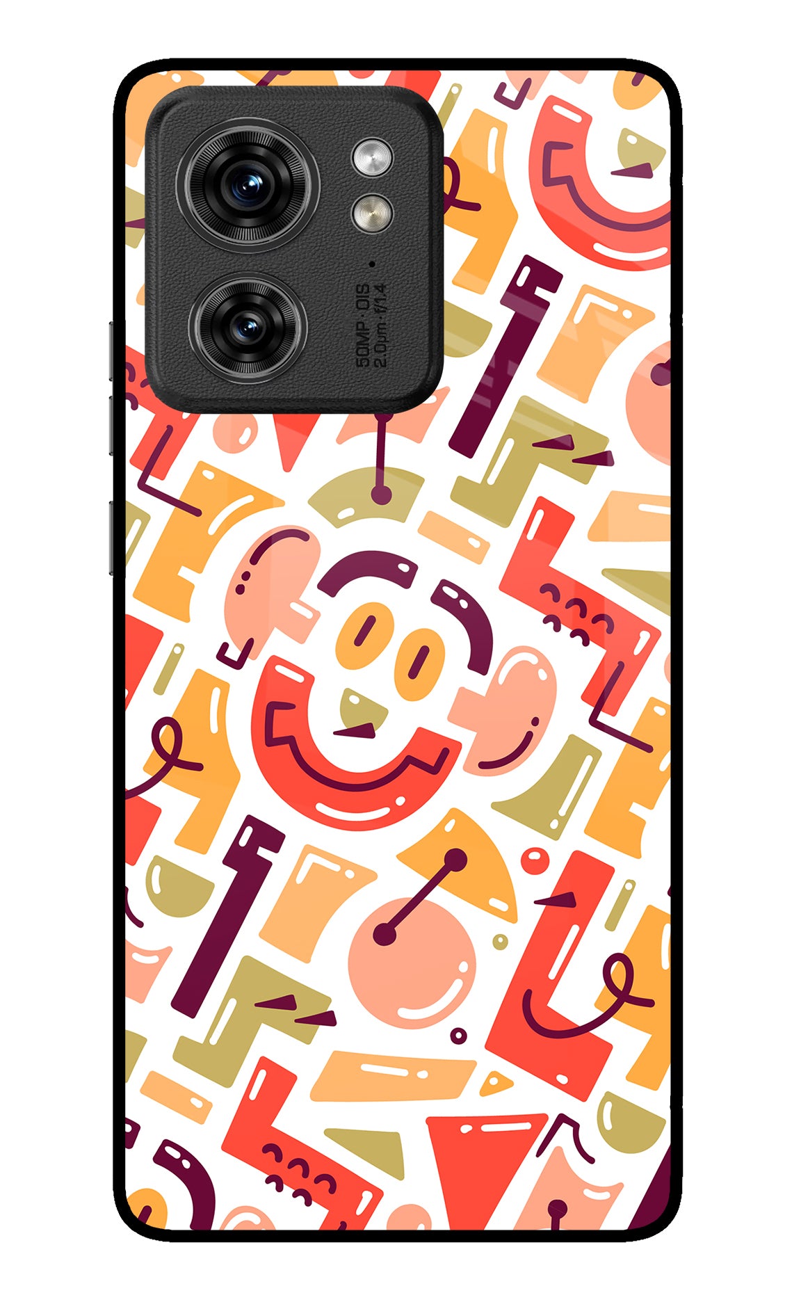 Doodle Pattern Moto Edge 40 Glass Case