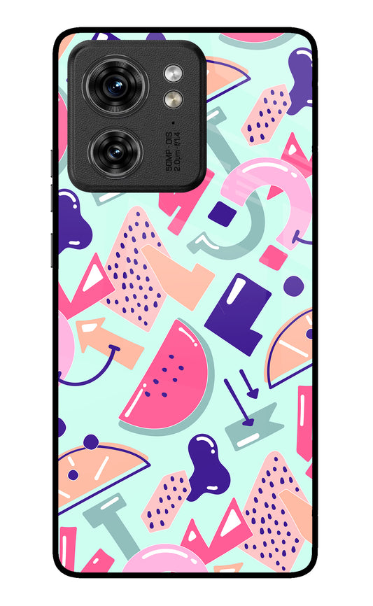 Doodle Pattern Moto Edge 40 Glass Case