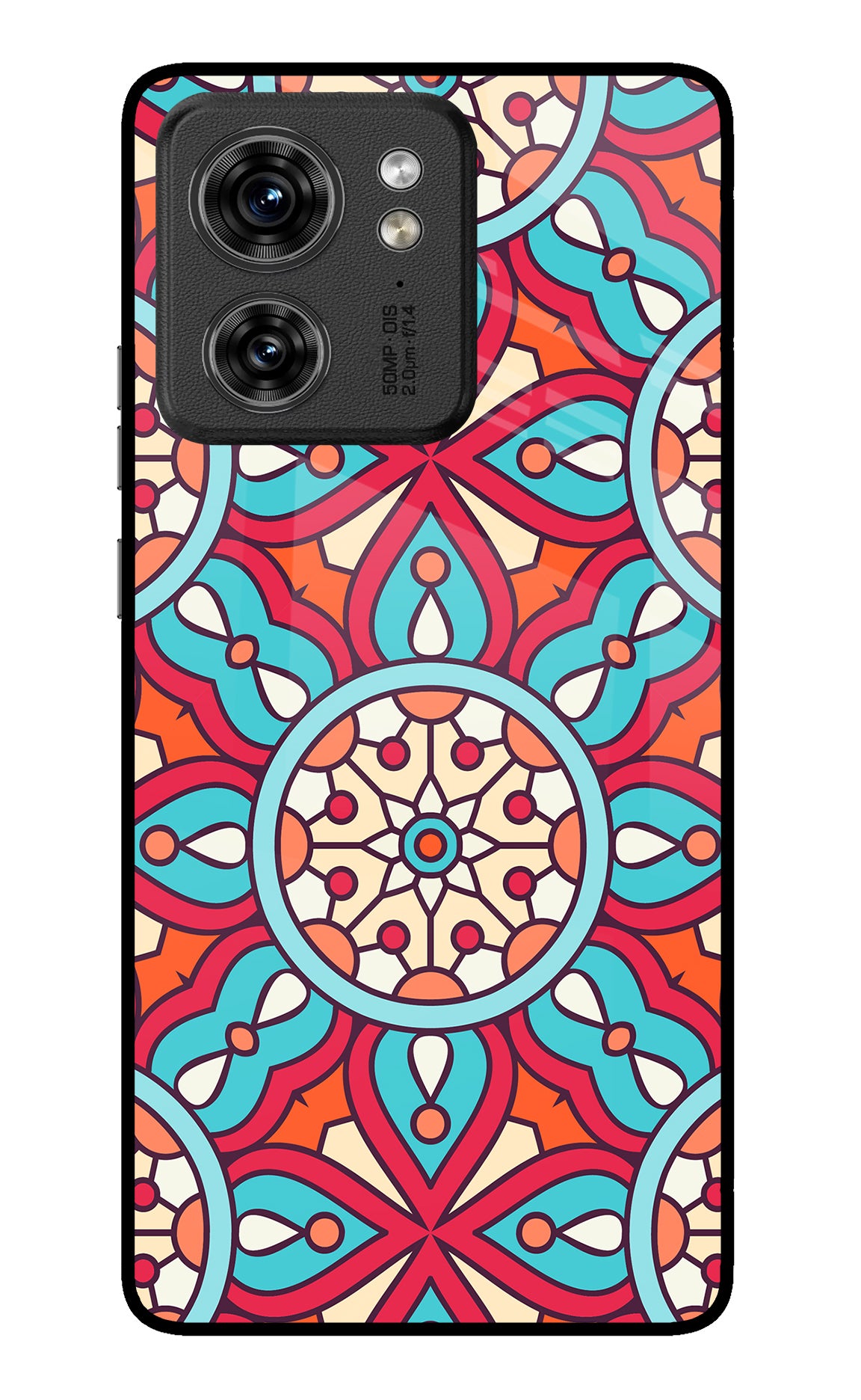 Mandala Geometric Moto Edge 40 Glass Case