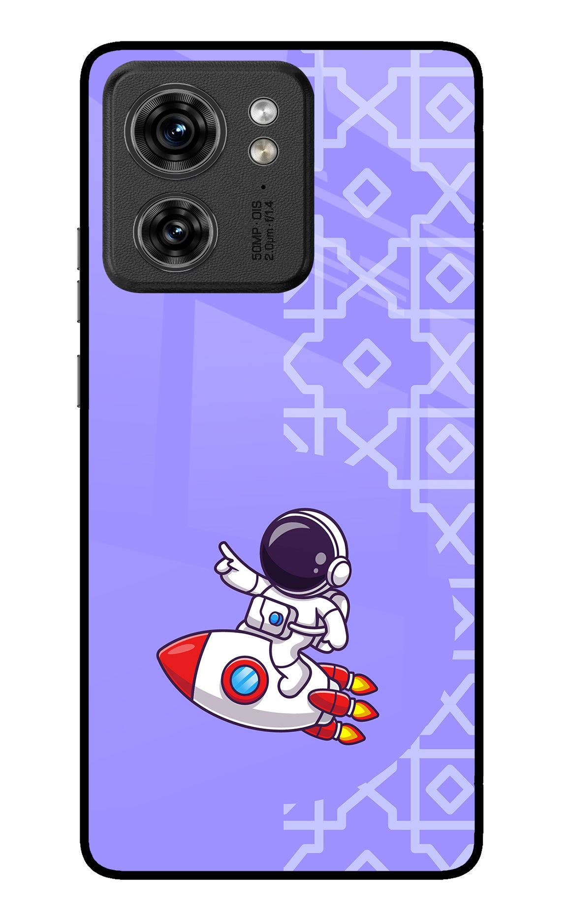 Cute Astronaut Moto Edge 40 Glass Case