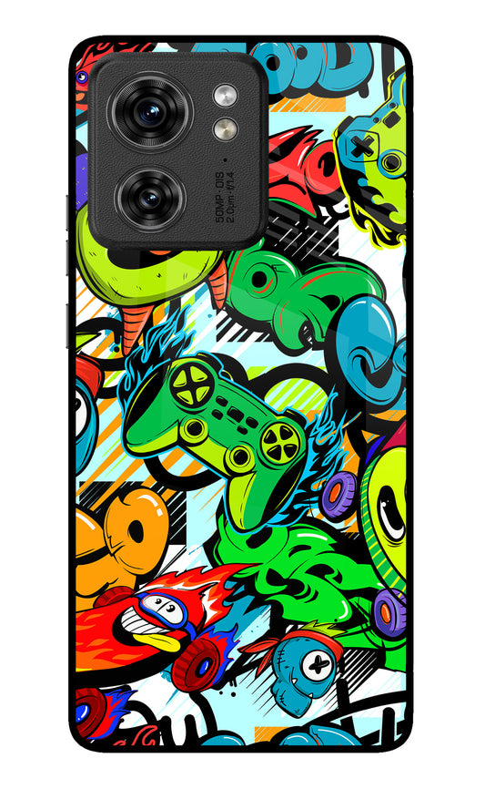 Game Doodle Moto Edge 40 Glass Case