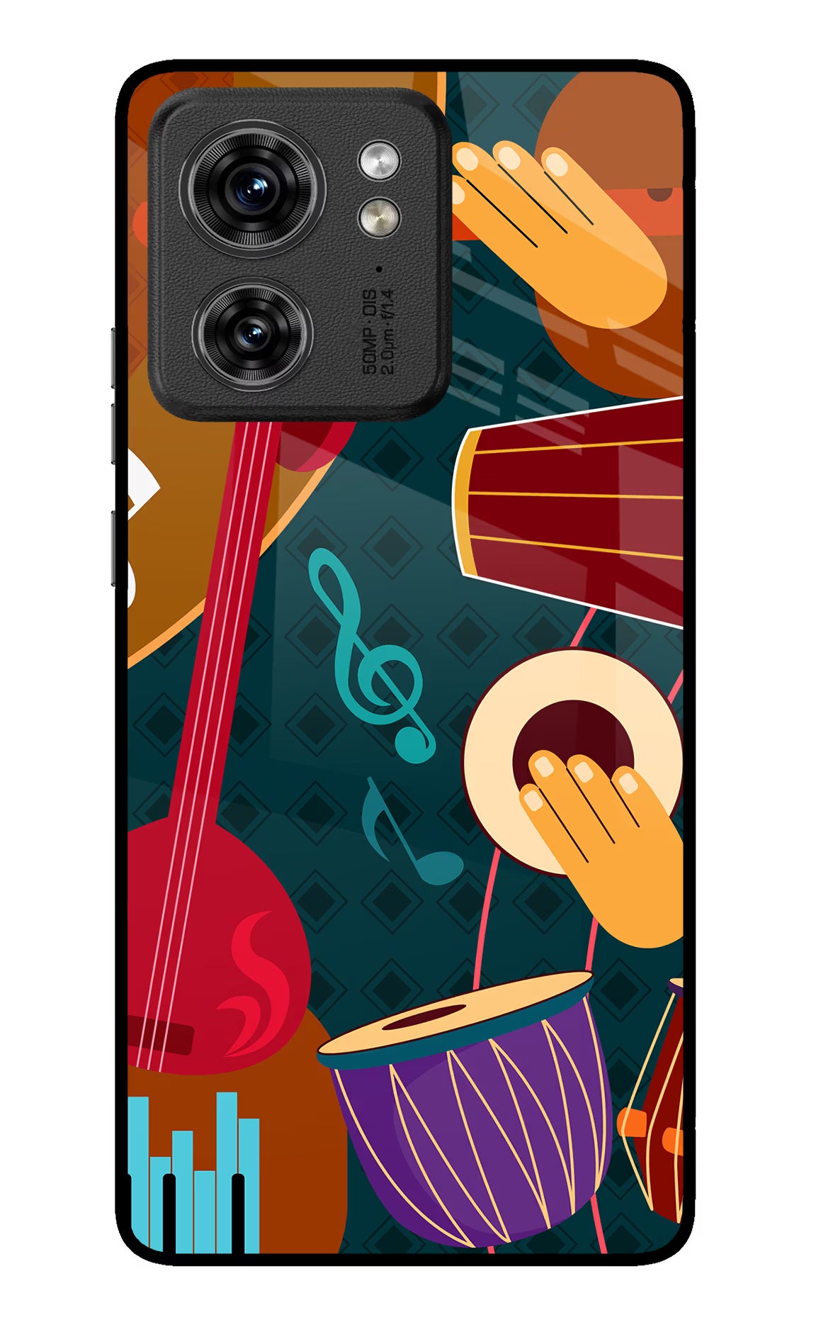 Music Instrument Moto Edge 40 Glass Case Back Cover by Casekaro