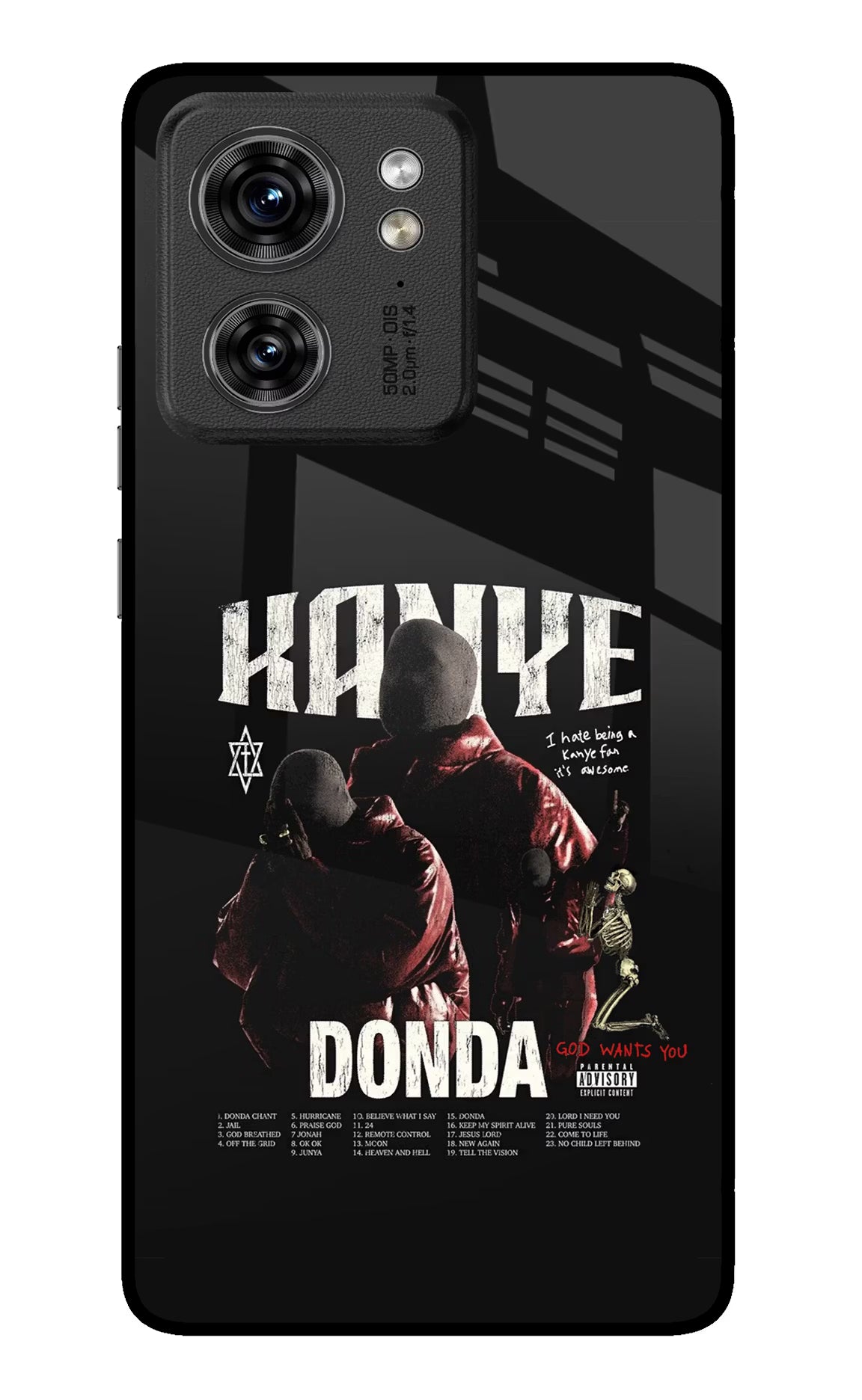 Donda Kanye West Moto Edge 40 Glass Case Back Cover by Casekaro