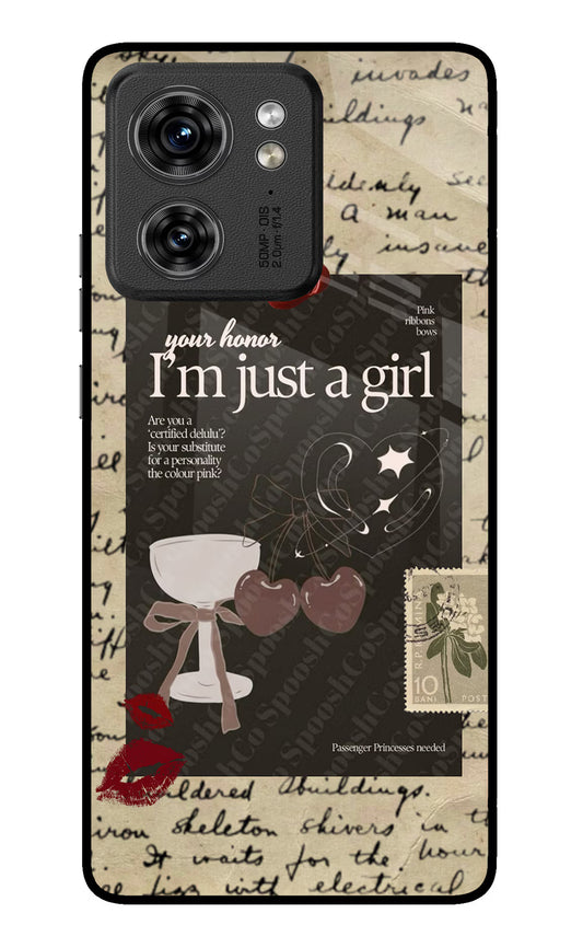 I am just a girl Moto Edge 40 Glass Case
