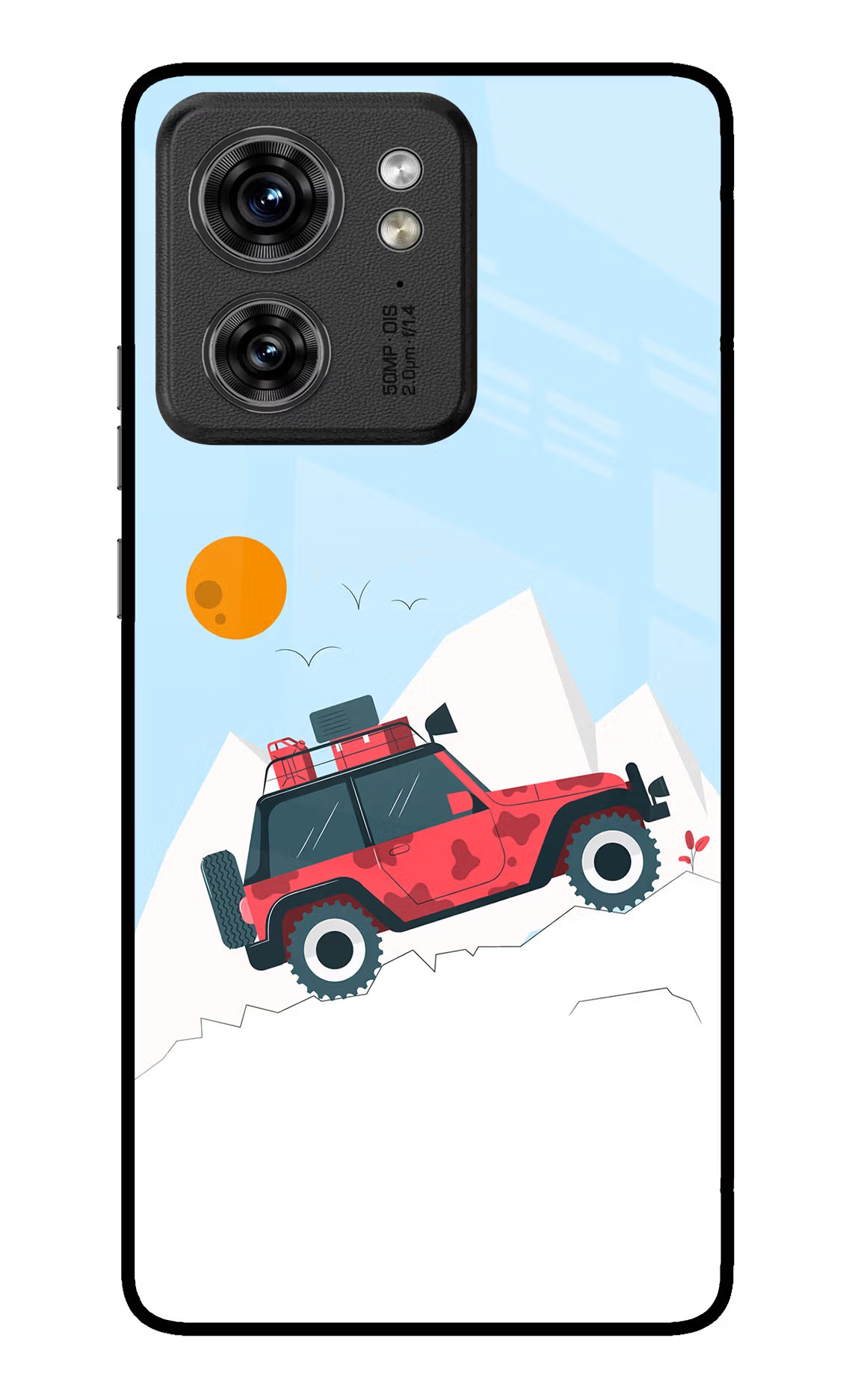 Mountain Trail Beast Moto Edge 40 Glass Case Back Cover by Casekaro