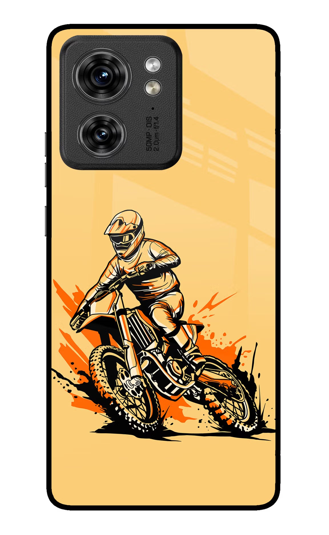 Off-Road Fury Moto Edge 40 Glass Case Back Cover by Casekaro