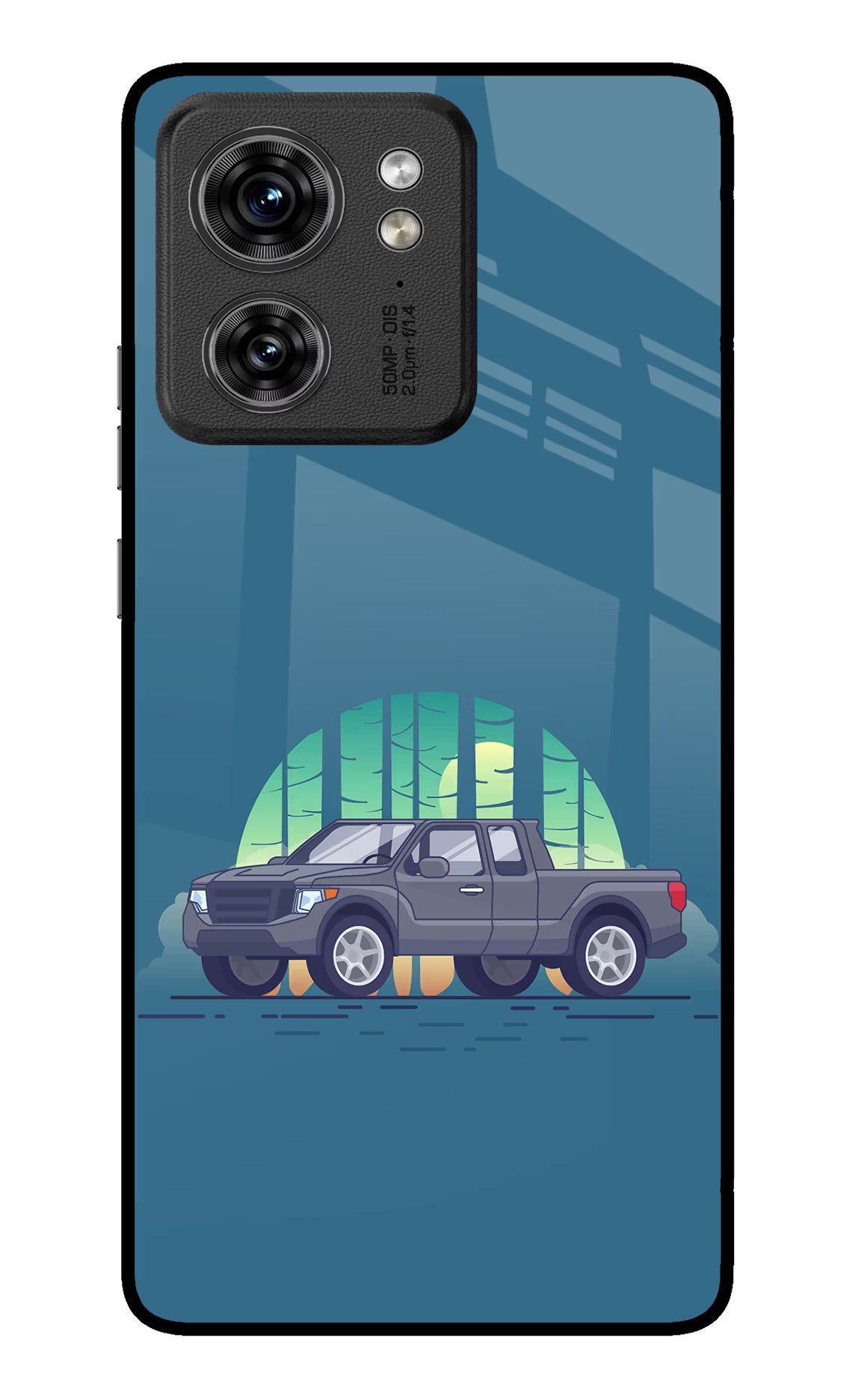 Retro Garage Vibe Moto Edge 40 Glass Case Back Cover by Casekaro