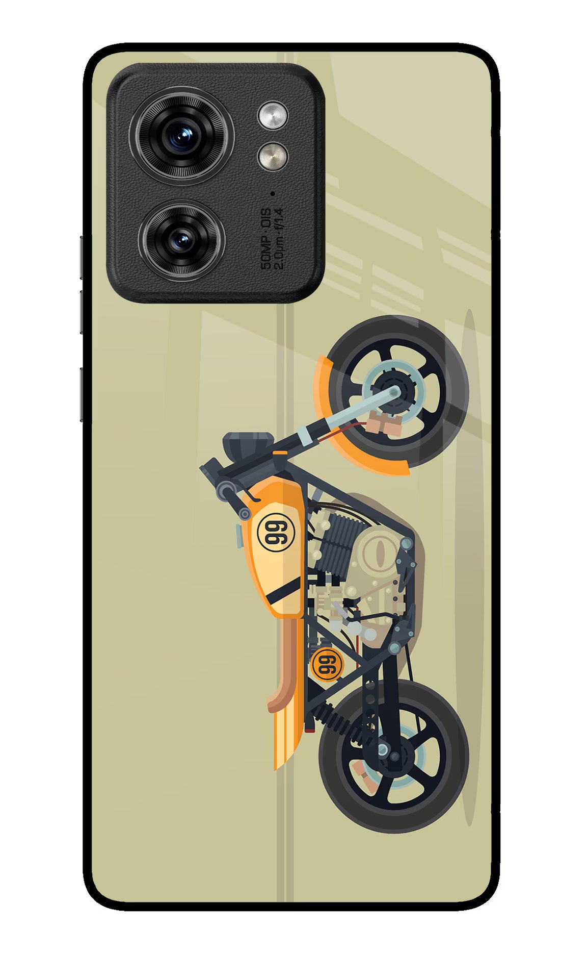 Vertical Speedster Moto Edge 40 Glass Case Back Cover by Casekaro