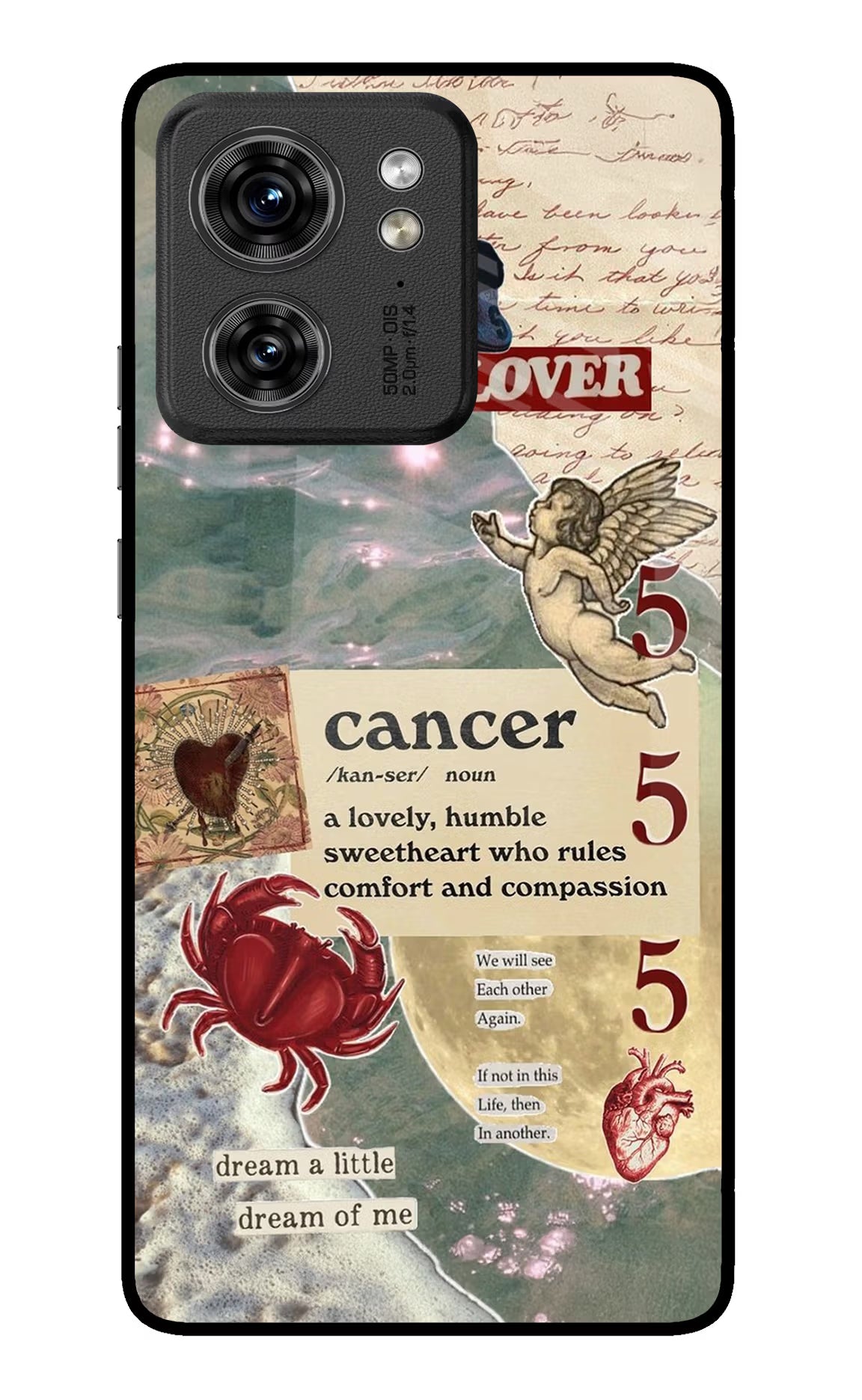 Cancer Zodiac Moto Edge 40 Glass Case