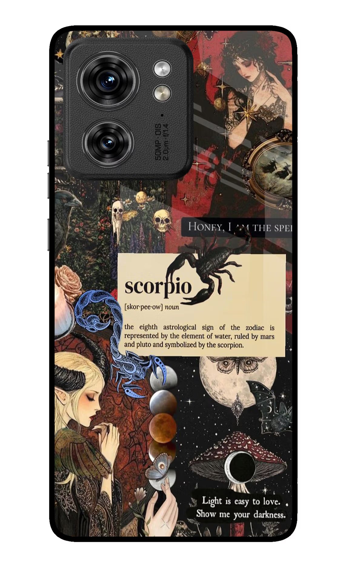 Scorpio Zodiac Moto Edge 40 Glass Case Back Cover by Casekaro
