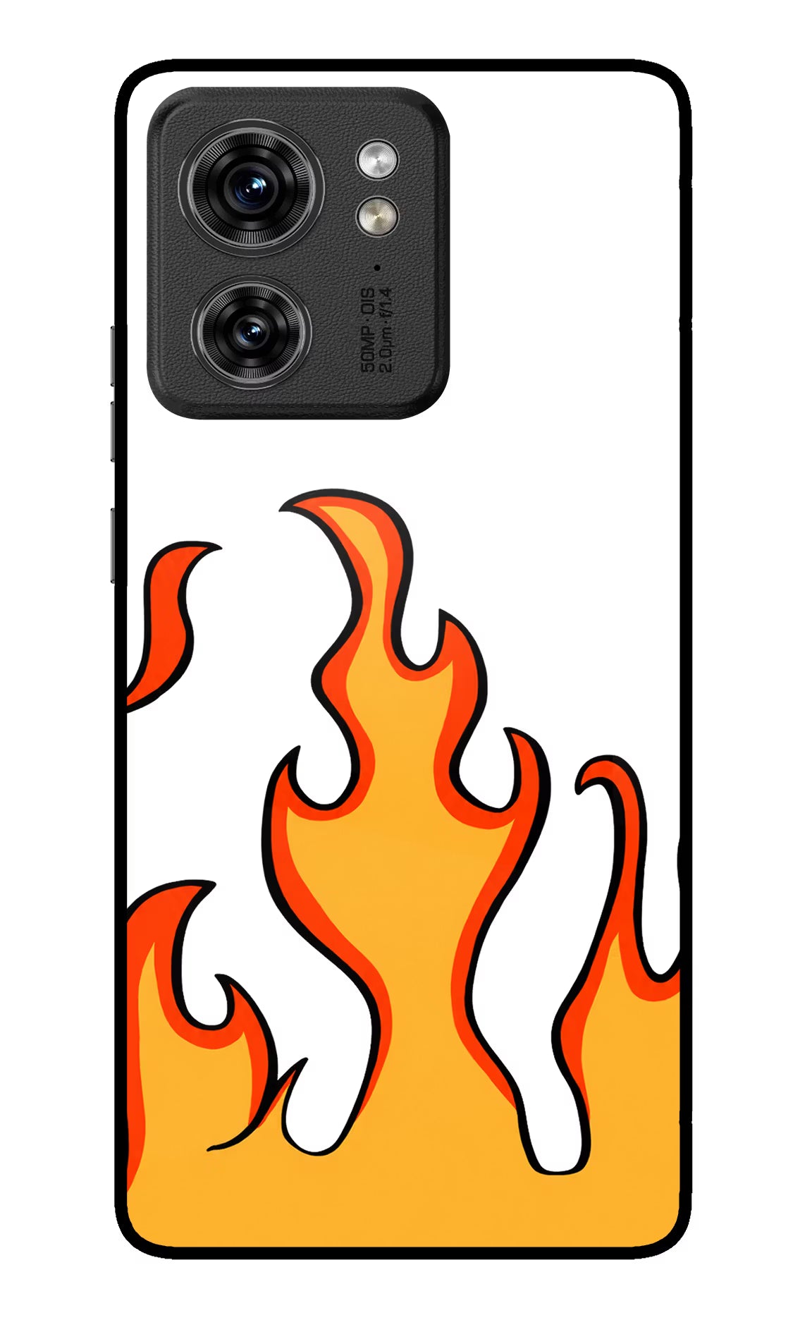 Fired Up – White Moto Edge 40 Glass Case