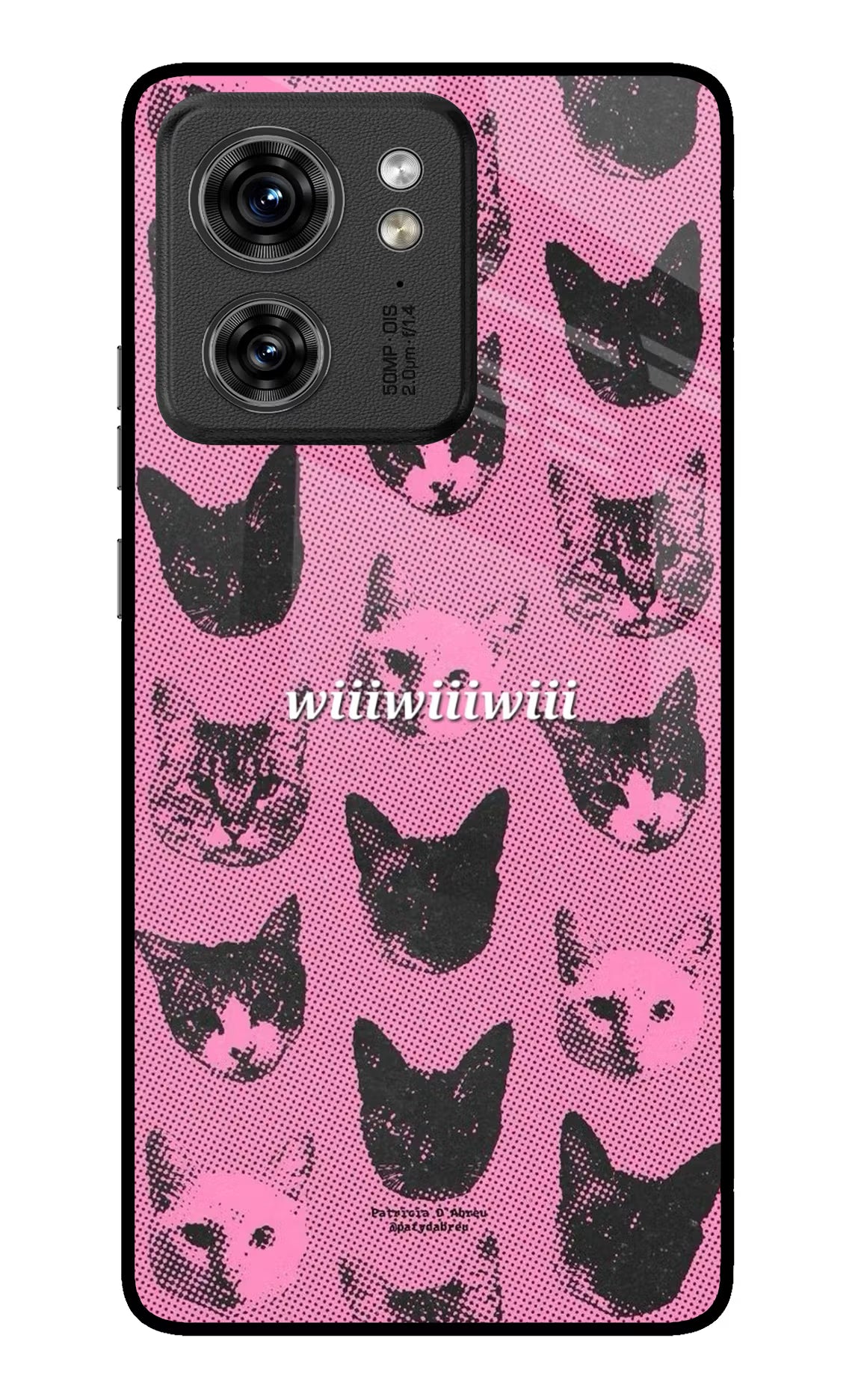 Pink Cats Moto Edge 40 Glass Case