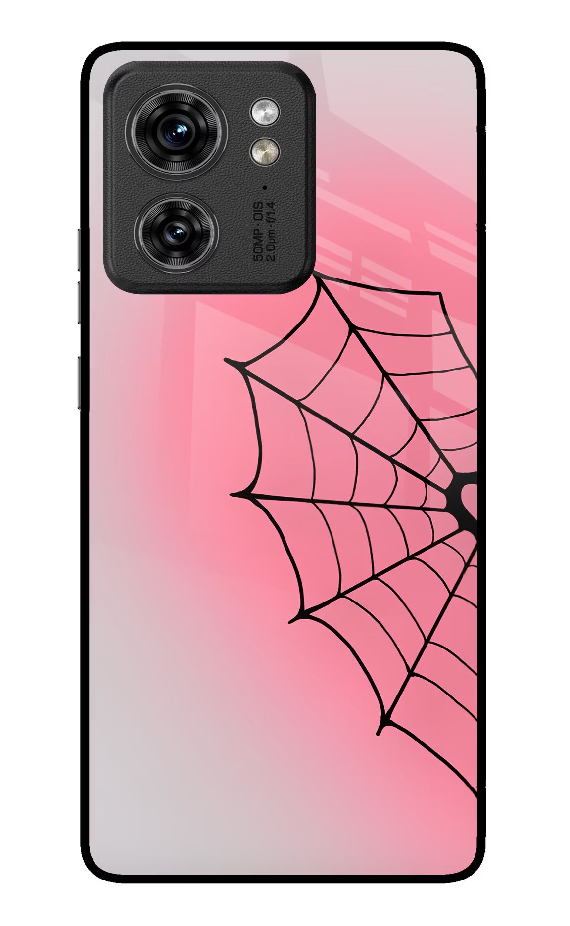Pink Web Moto Edge 40 Glass Case