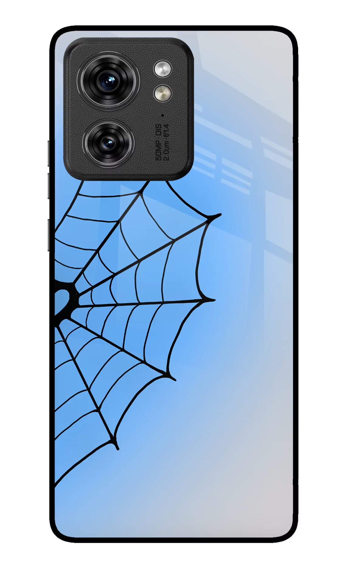 Blue Web Moto Edge 40 Glass Case