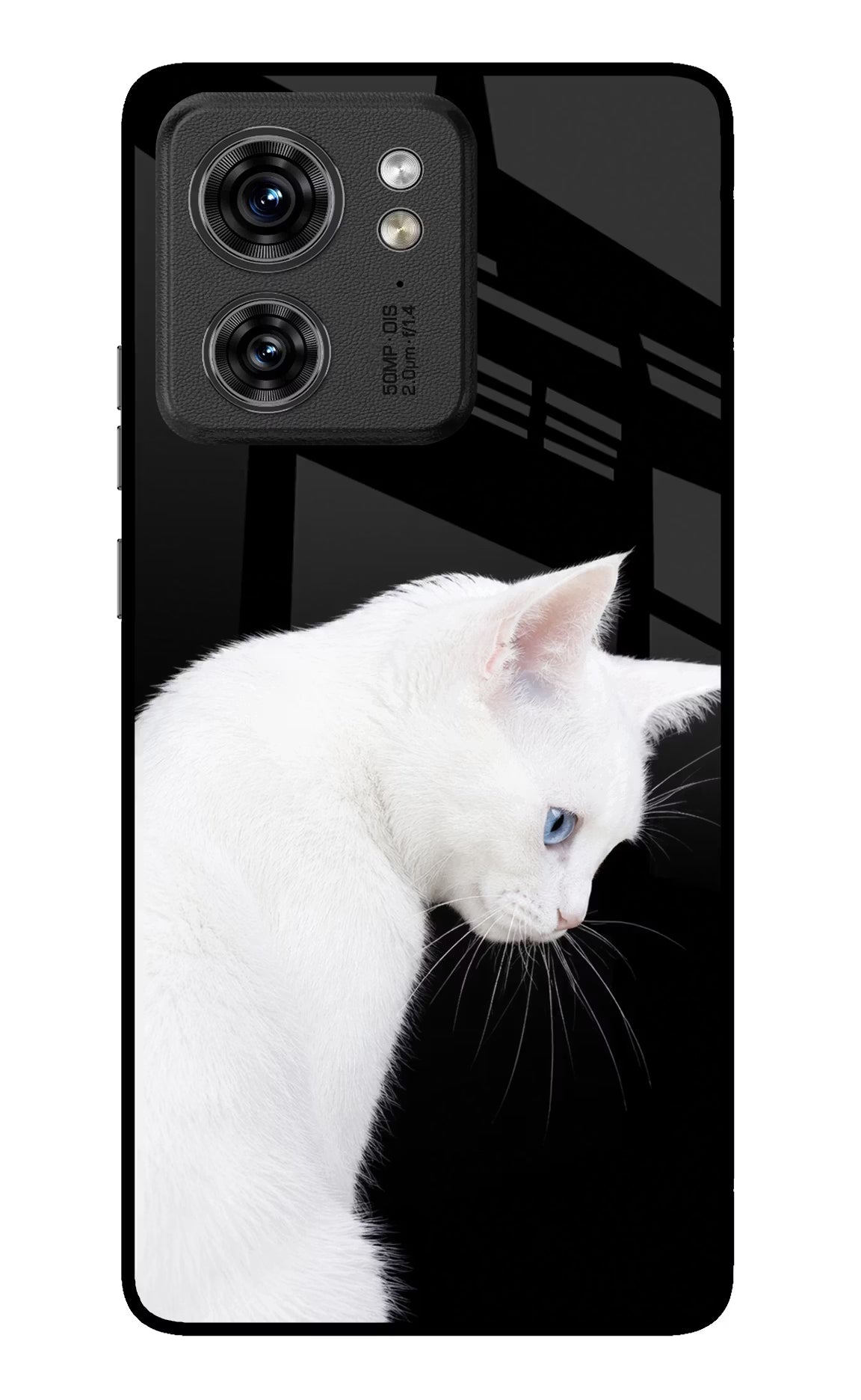 Snow Gaze Moto Edge 40 Glass Case Back Cover by Casekaro