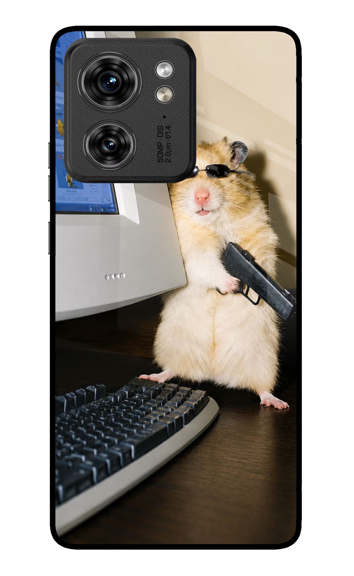 Hacker Hamster Moto Edge 40 Glass Case