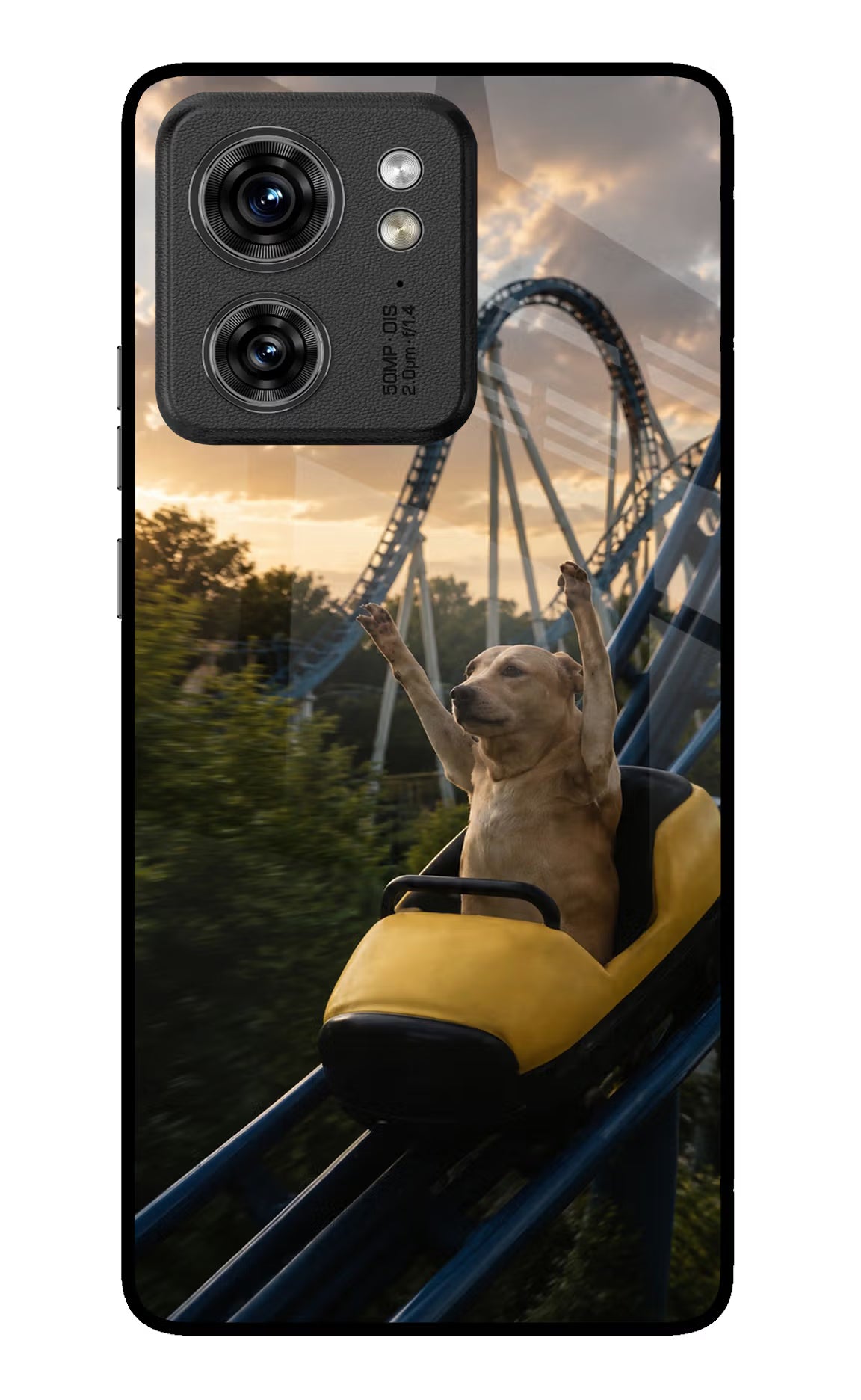 Rollercoaster Dog Moto Edge 40 Glass Case
