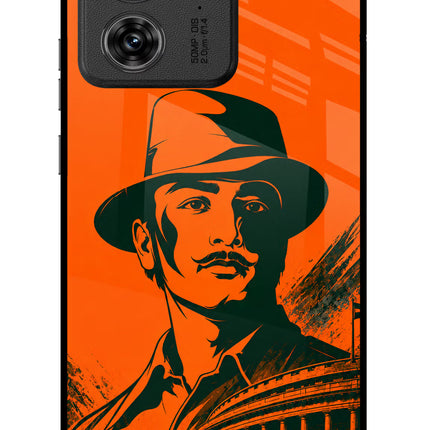 Bhagat Singh Legacy Moto Edge 40 Glass Case Back Cover by Casekaro