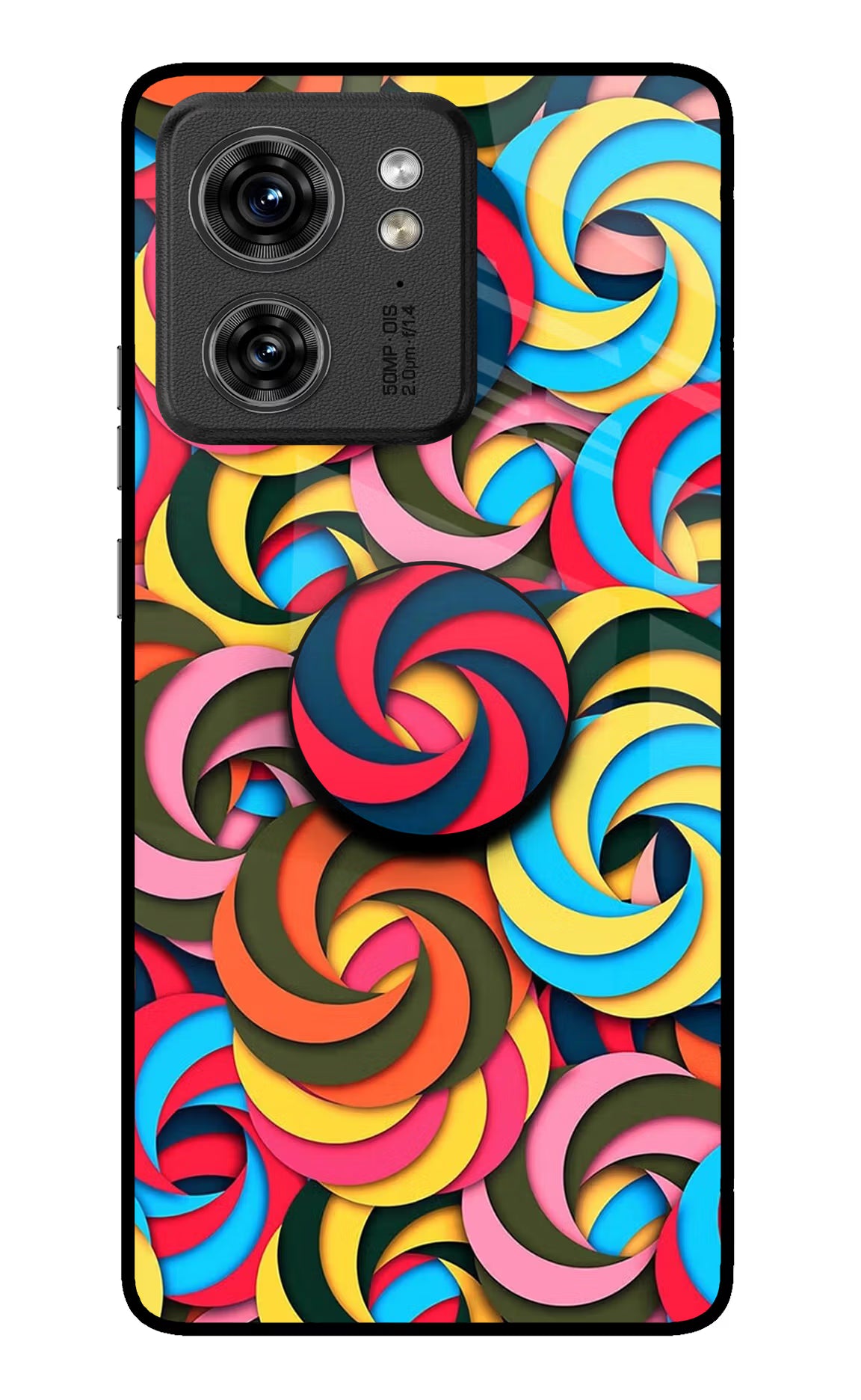 Spiral Pattern Moto Edge 40 Pop Case by Casekaro