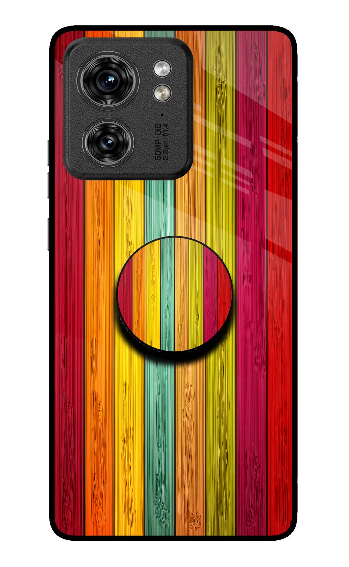 Multicolor Wooden Moto Edge 40 Pop Case by Casekaro